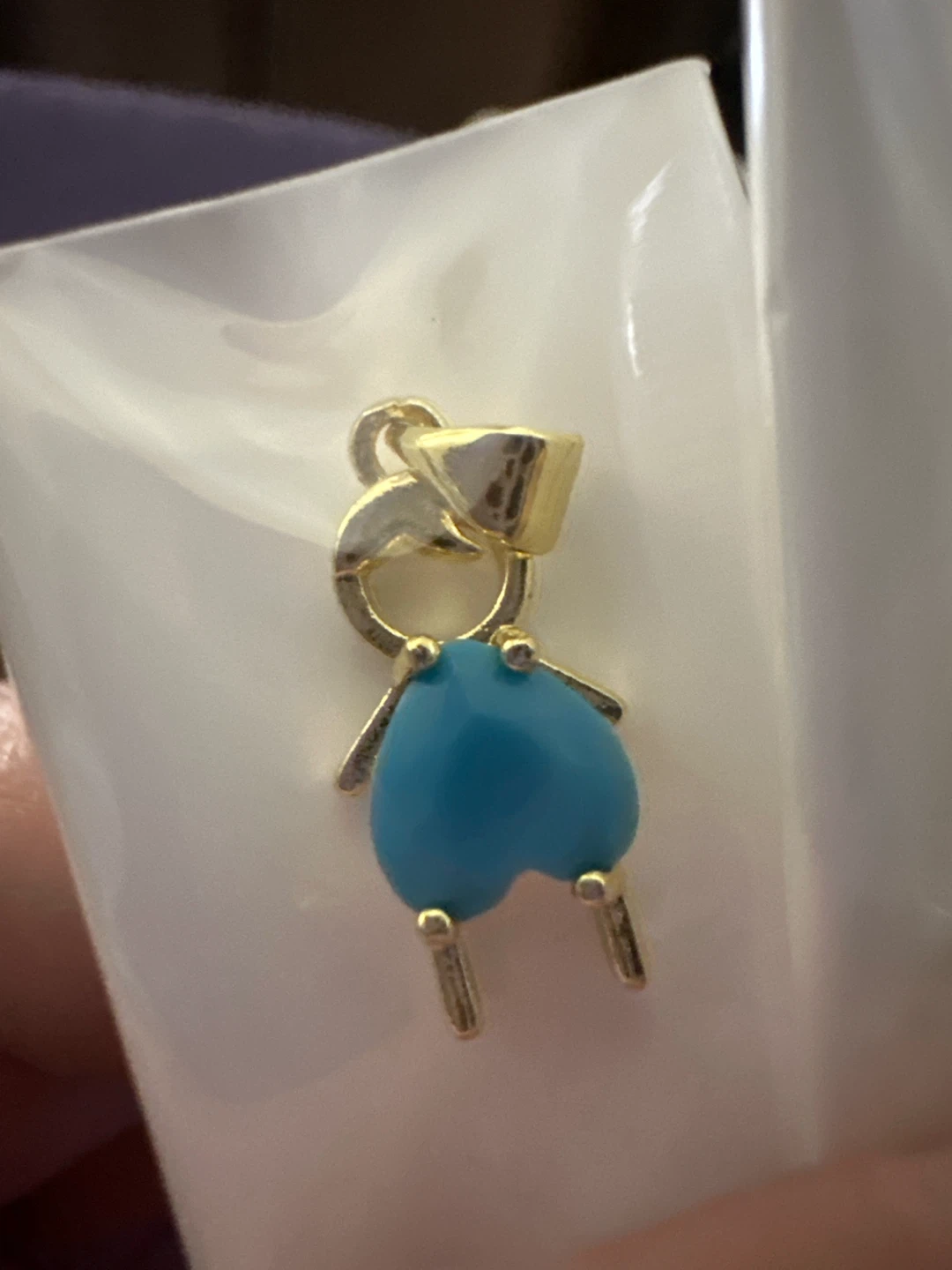 14k Gold laminated boys Charms with Blue Gemstone - photo 2