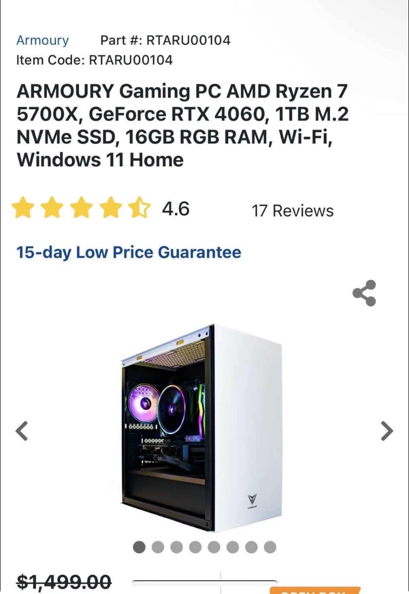 ARMOURY Gaming PC - Ryzen 7 5700X, RTX 4060