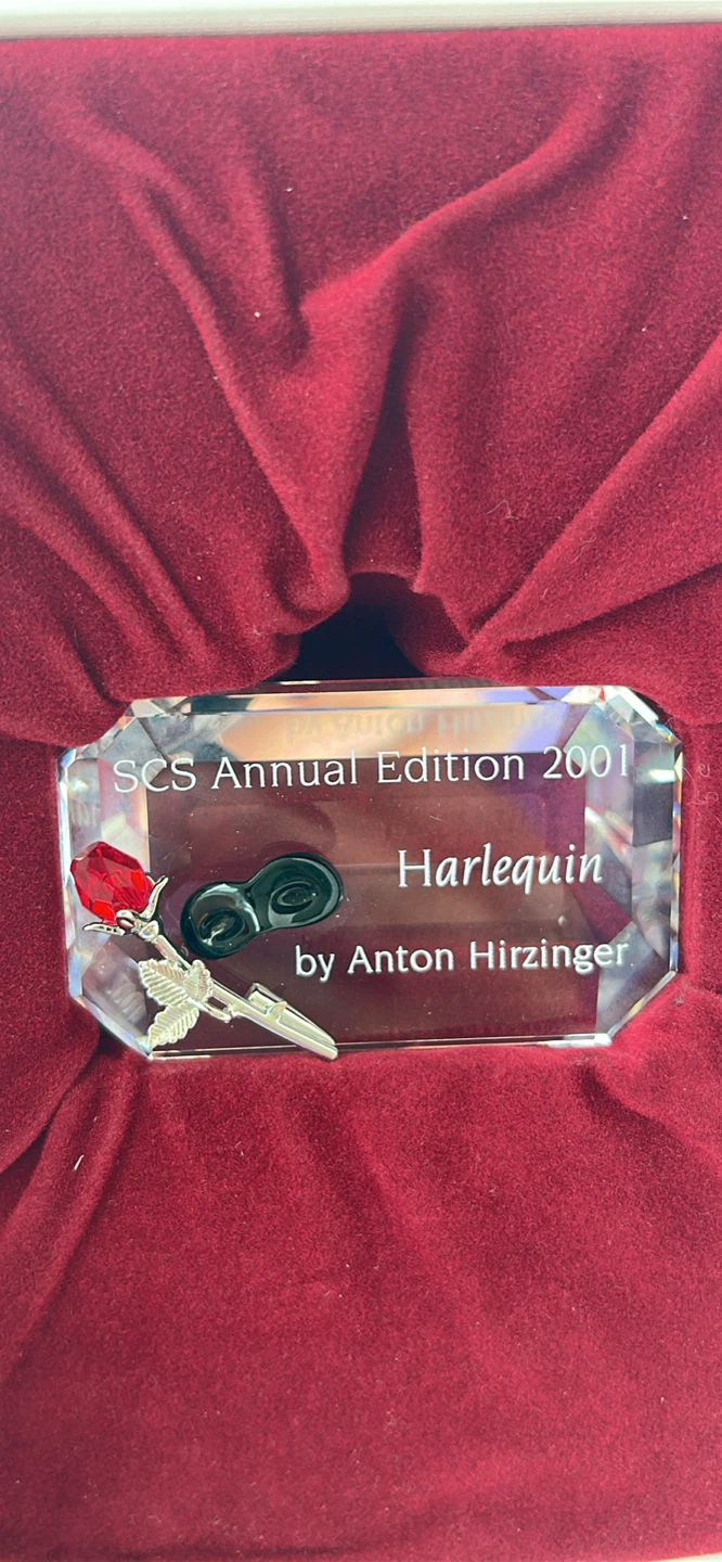 SCS Annual Edition 2001 Harlequin Crystal Rose Sculpture