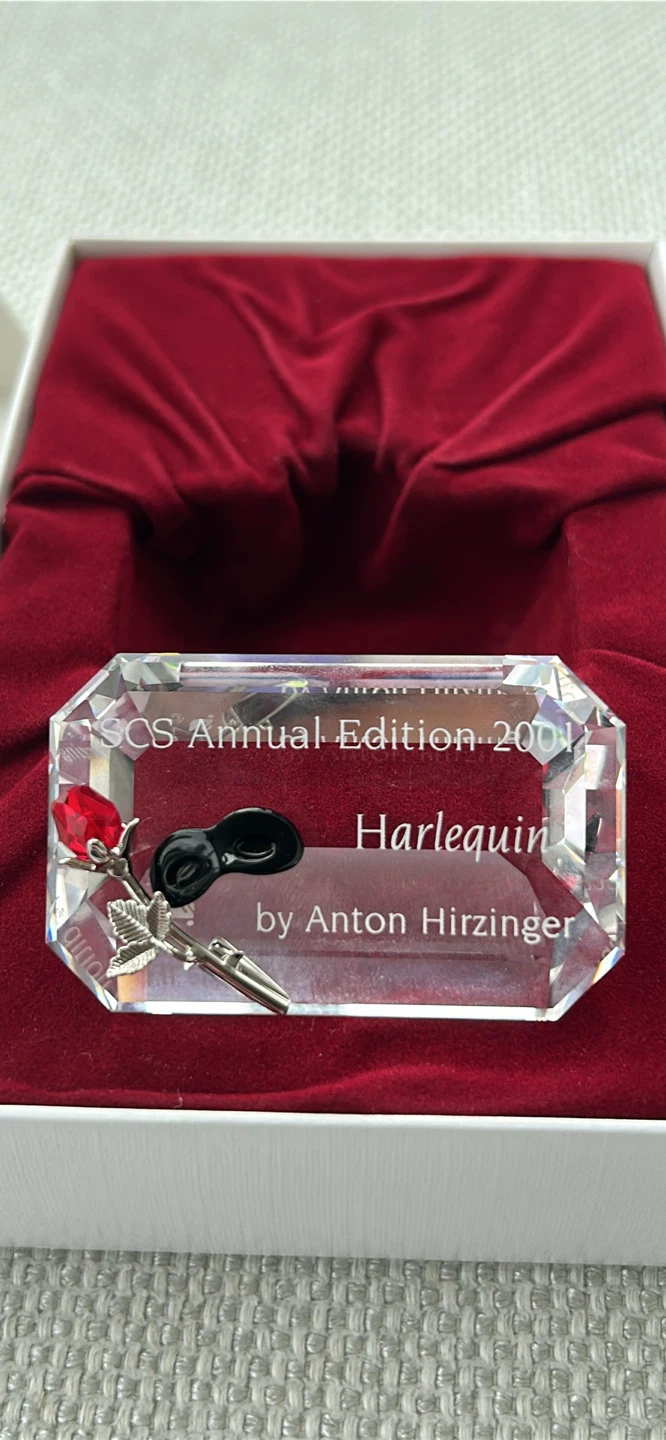 SCS Annual Edition 2001 Harlequin Crystal Rose Sculpture - photo 3