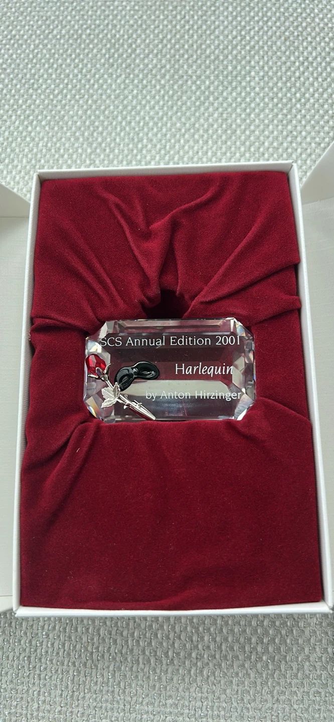SCS Annual Edition 2001 Harlequin Crystal Rose Sculpture - photo 5