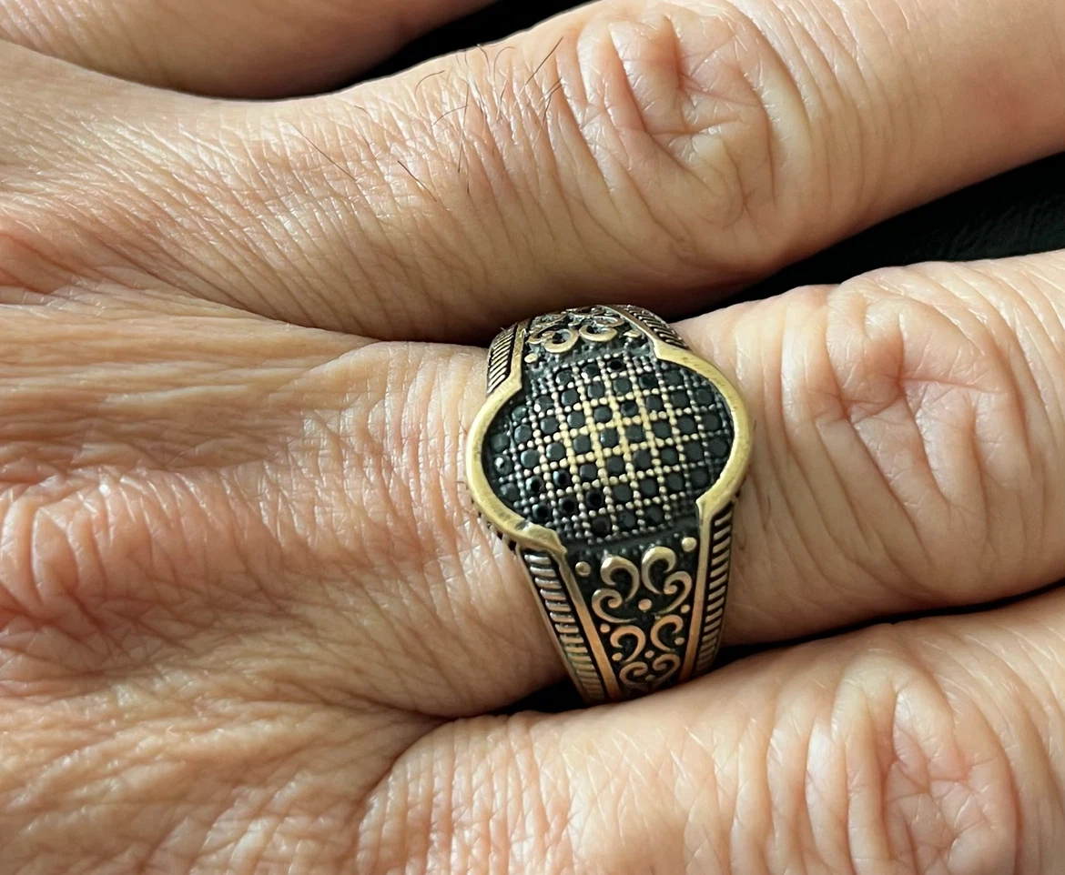 Men's Ring with Black Stones - photo 5