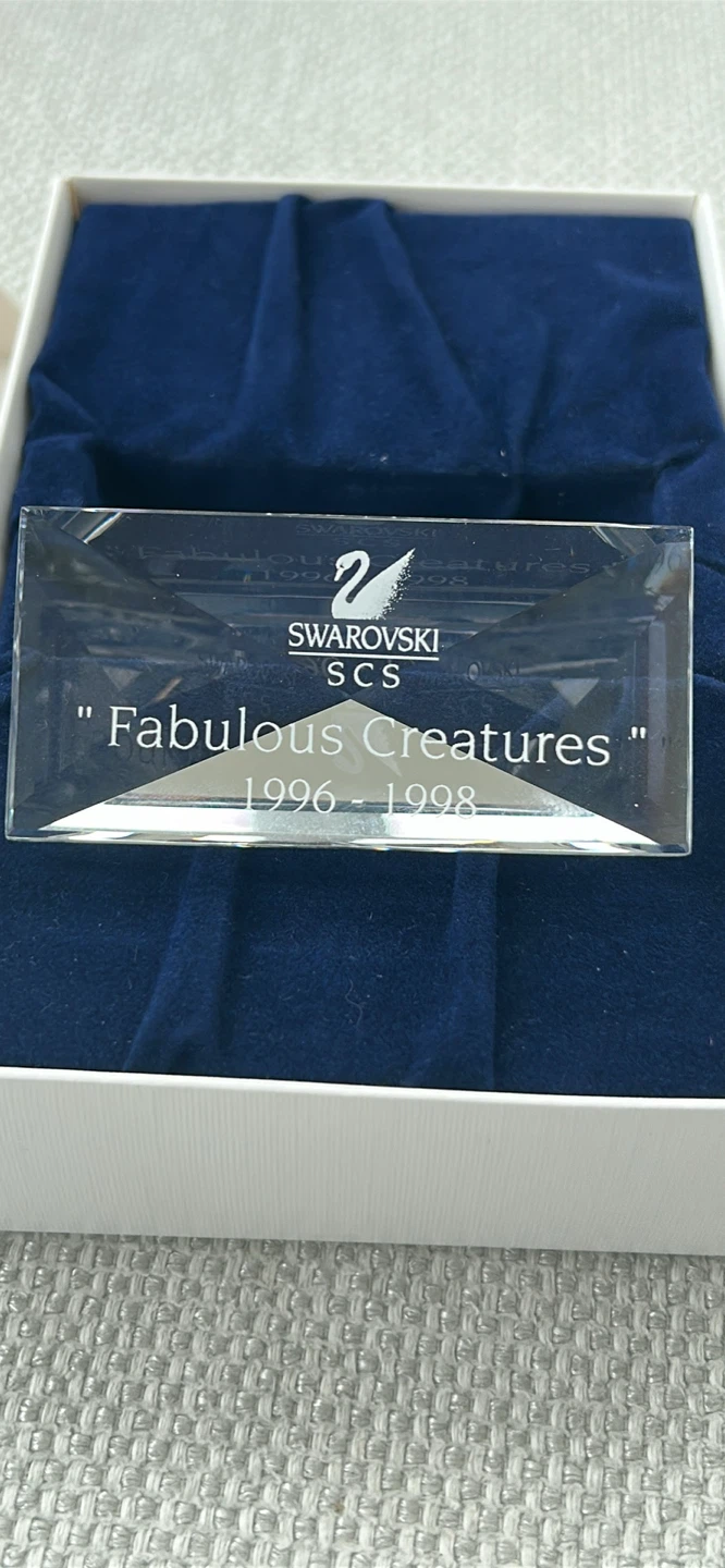 Swarovski SCS Fabulous Creatures Crystal Plaque 1996-1998