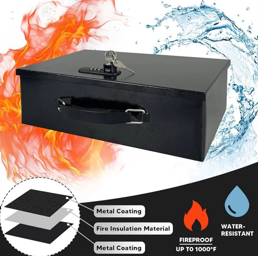 Fireproof Safe Box with Dual Combination and Key Lock - photo 2
