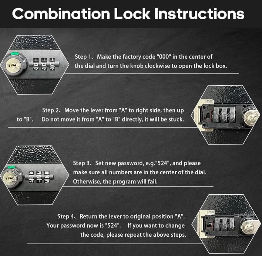 Fireproof Safe Box with Dual Combination and Key Lock - photo 5