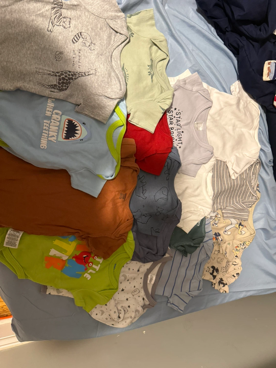 Baby boy clothes from 0-6 months and diapers