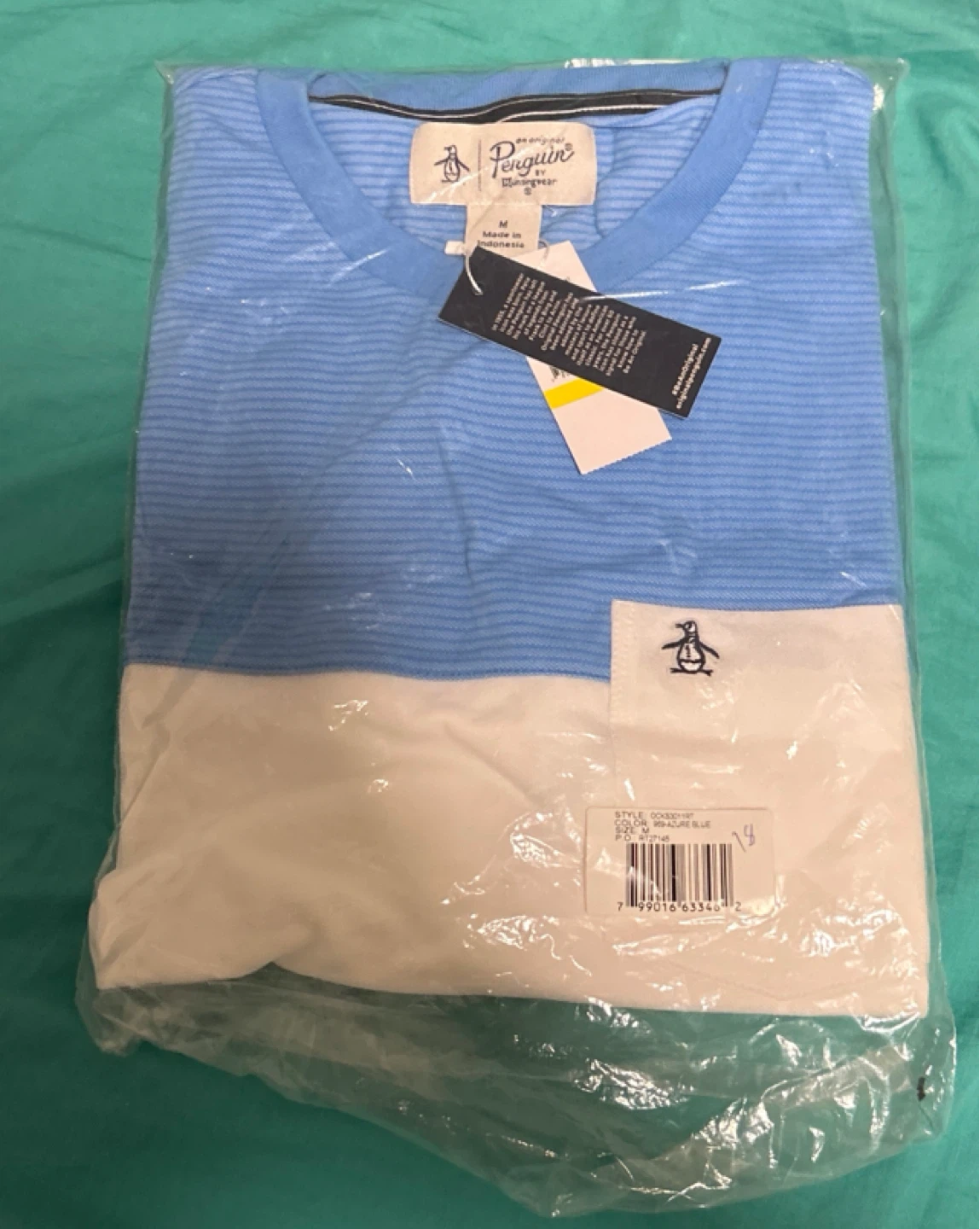 Original Penguin Men's Short Sleeve Polo Shirt - Blue - Medium