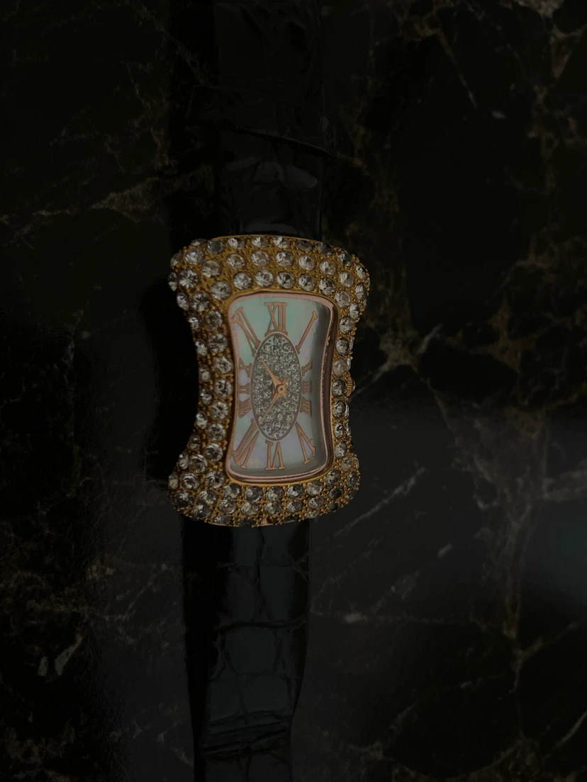 Adrienne Women's Watch - Gold Tone, Rhinestone Embellished