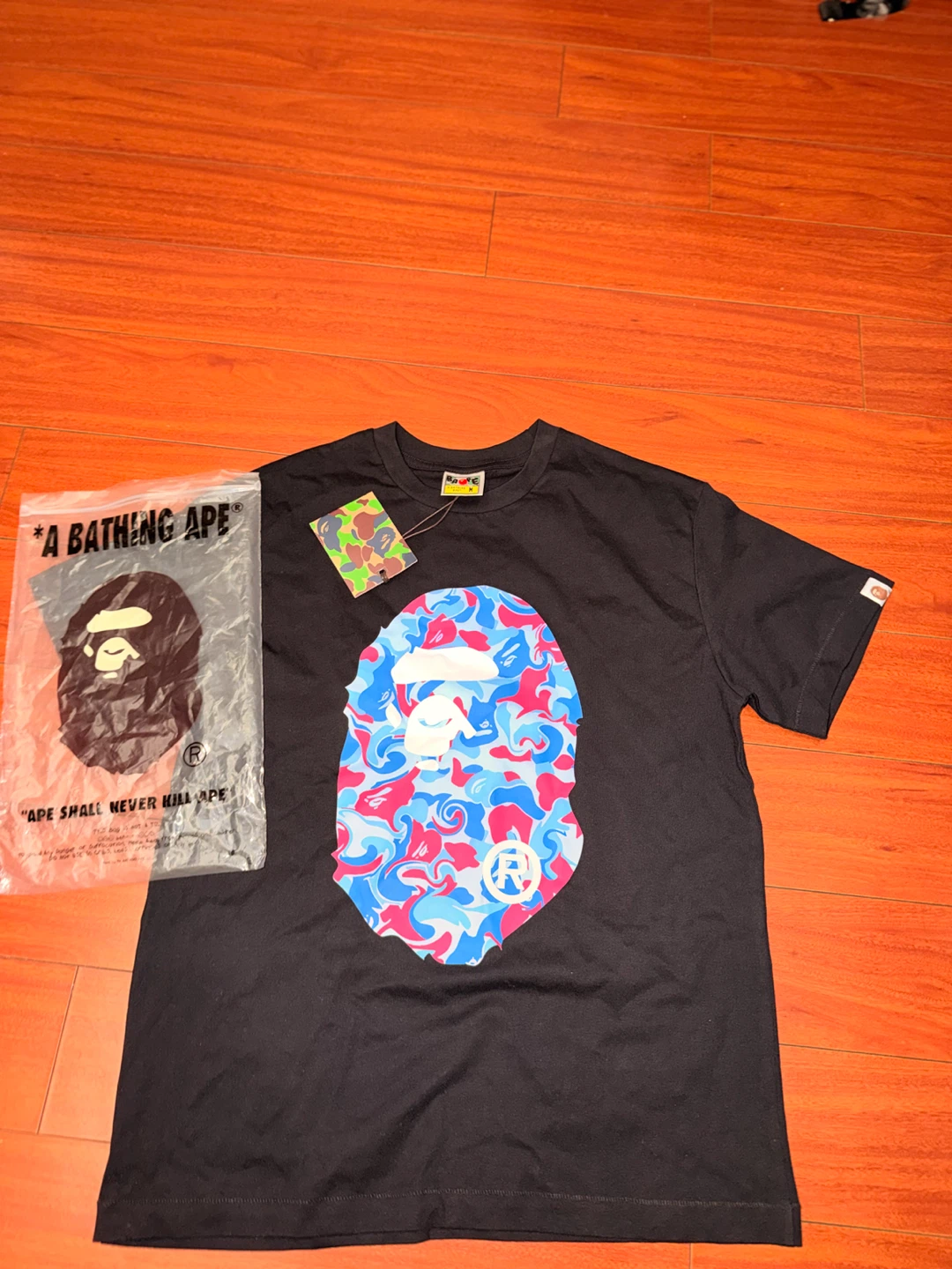 A Bathing Ape Camo Face T-Shirt - Medium