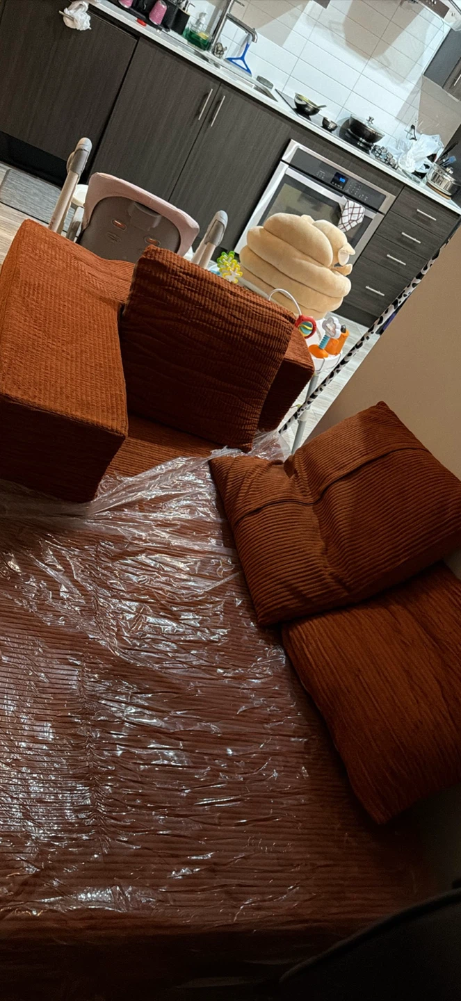 Orange Corduroy Armchair Section