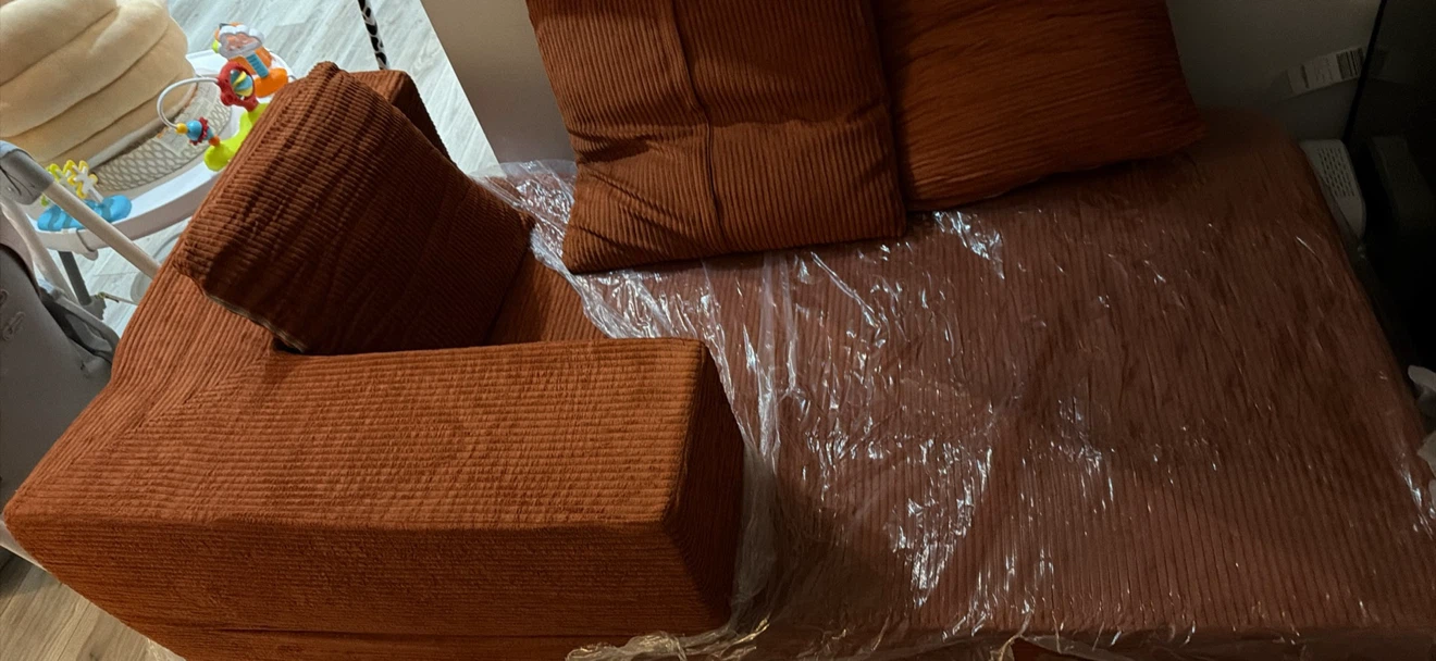 Orange Corduroy Armchair Section - photo 2