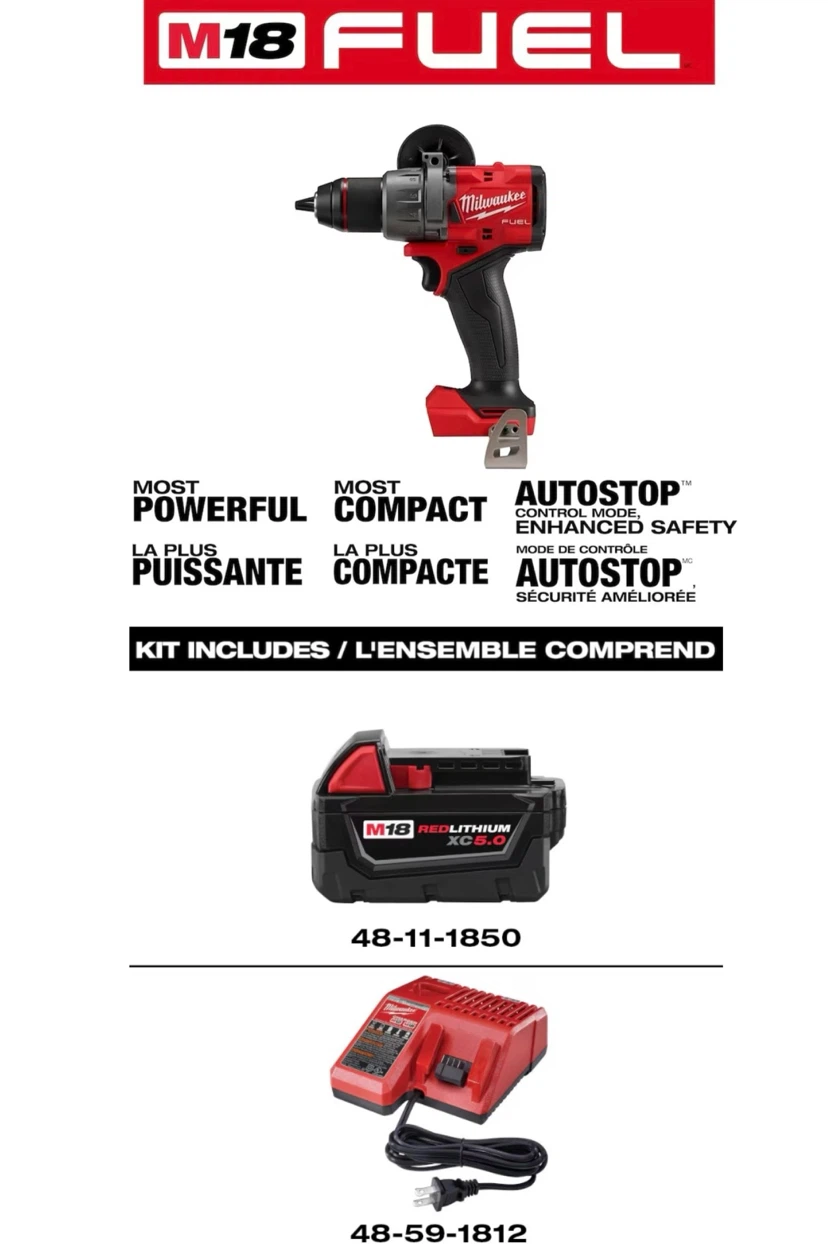 Milwaukee M18 FUEL Hammer Drill/Driver Kit
