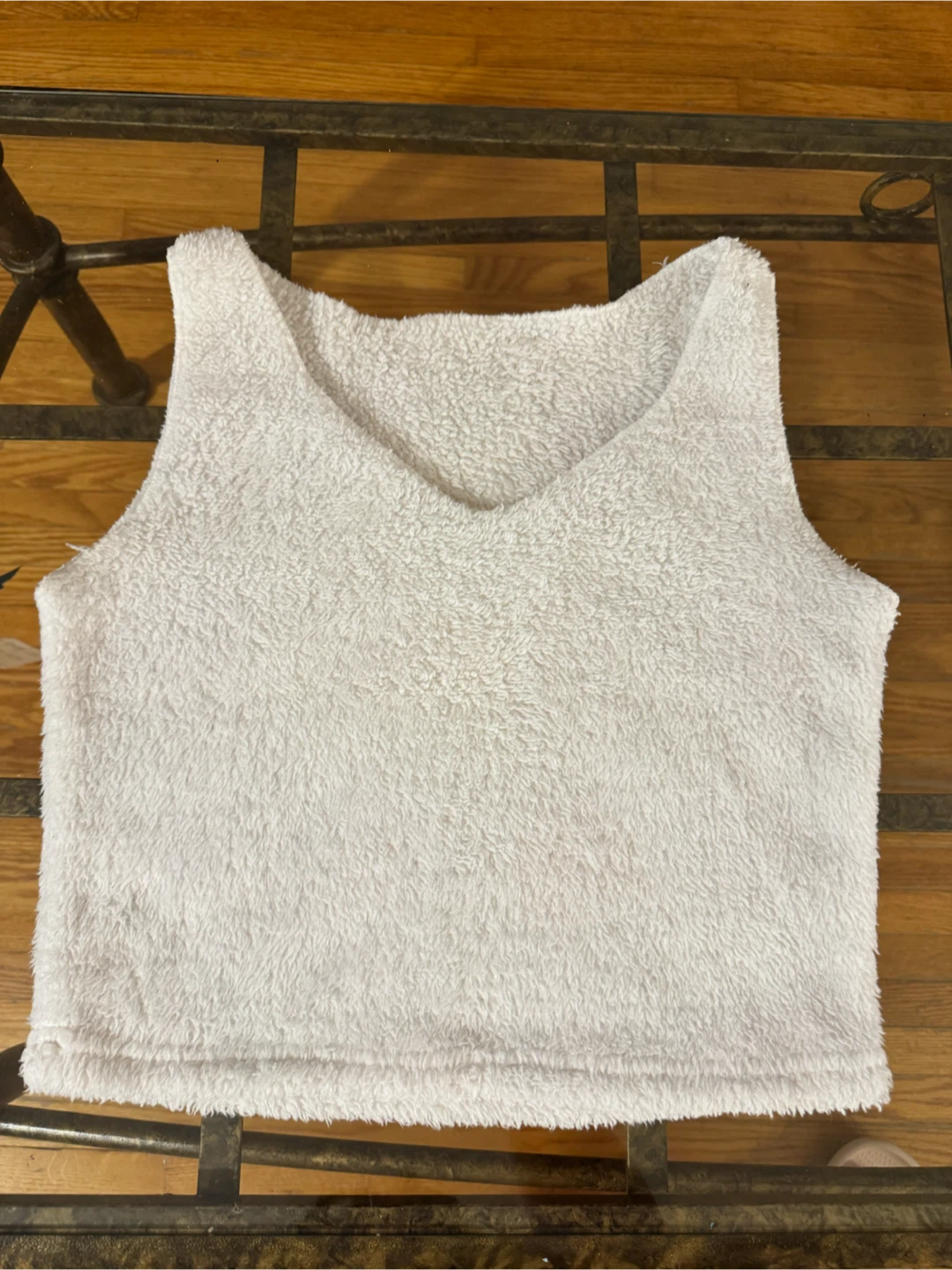 White Fuzzy Tank Top