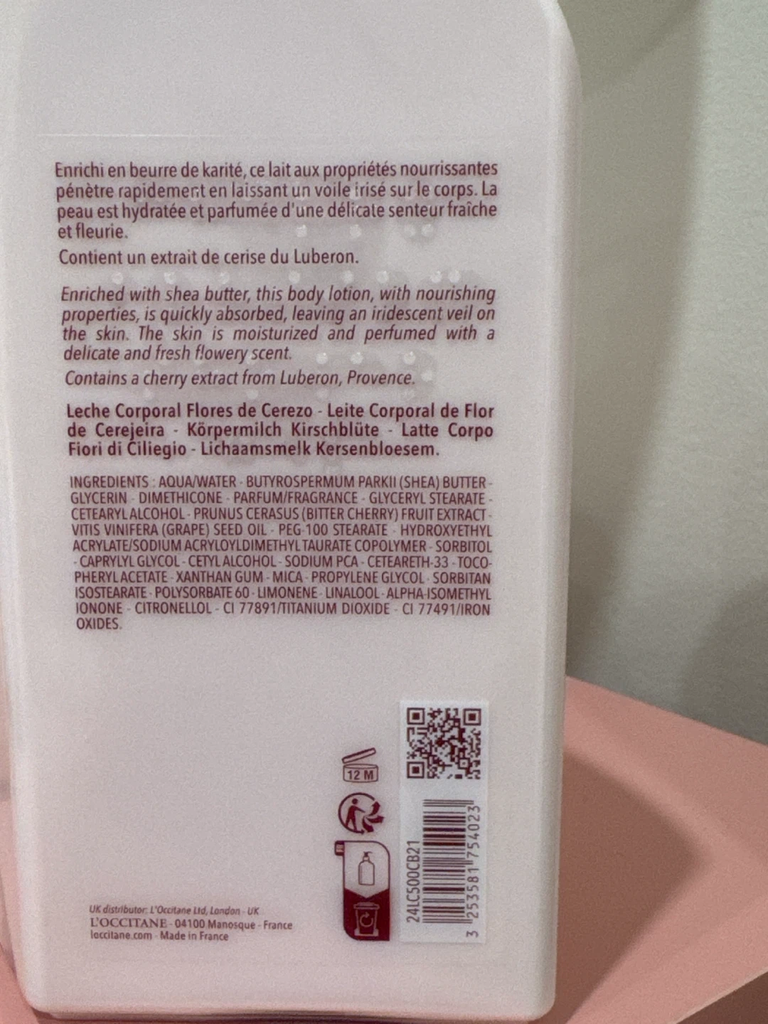 L'Occitane Cherry Blossom Shimmering Lotion 500 mL - photo 5