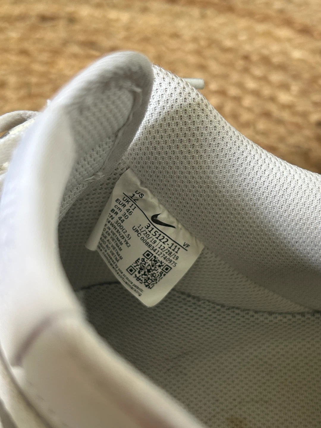 Nike Air Force 1 Men's White Sneakers Size 12 - photo 4