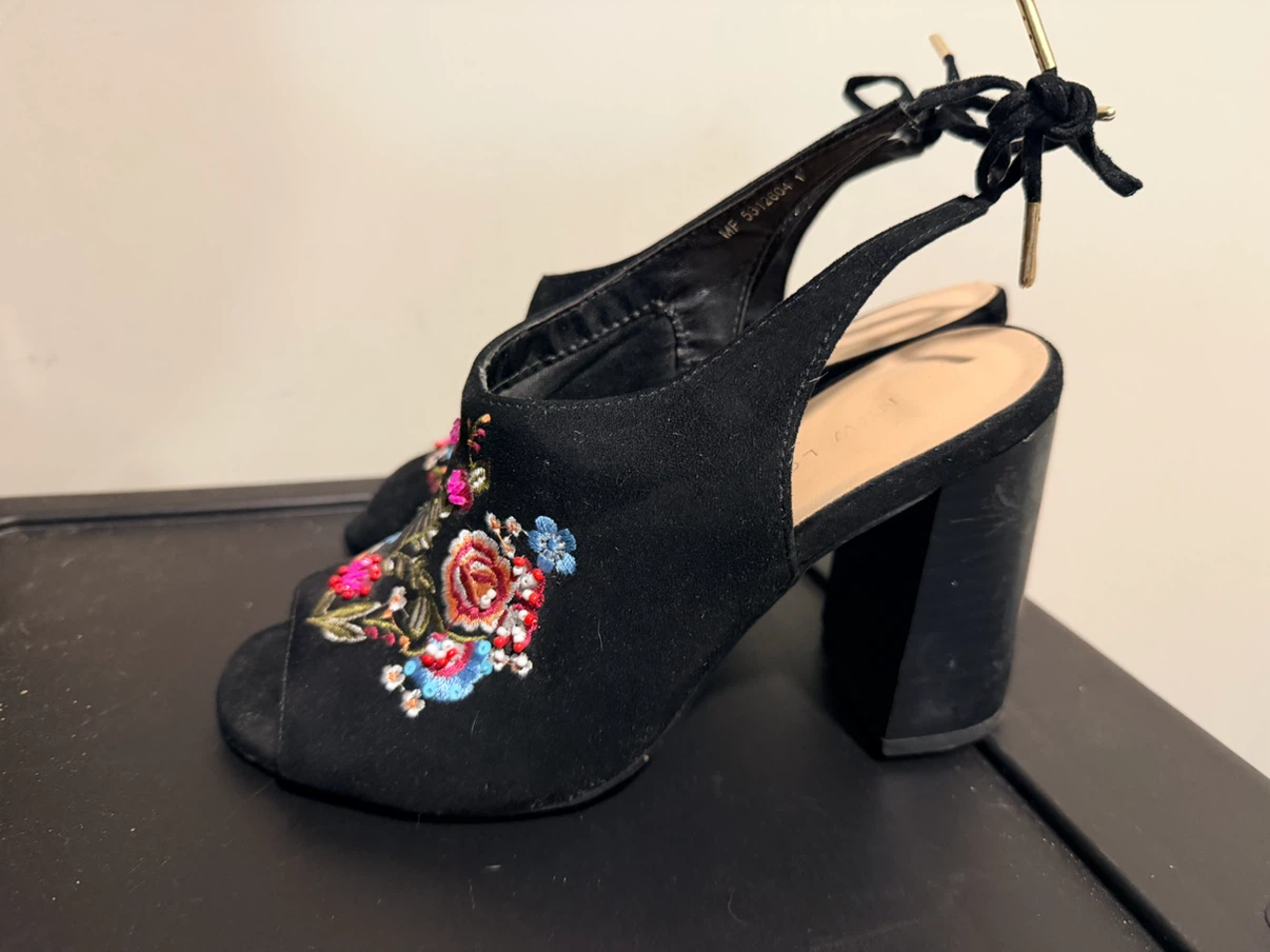 New Look Embroidered Block Heel Sandals – Size 36 (US 6-6.5) - photo 2