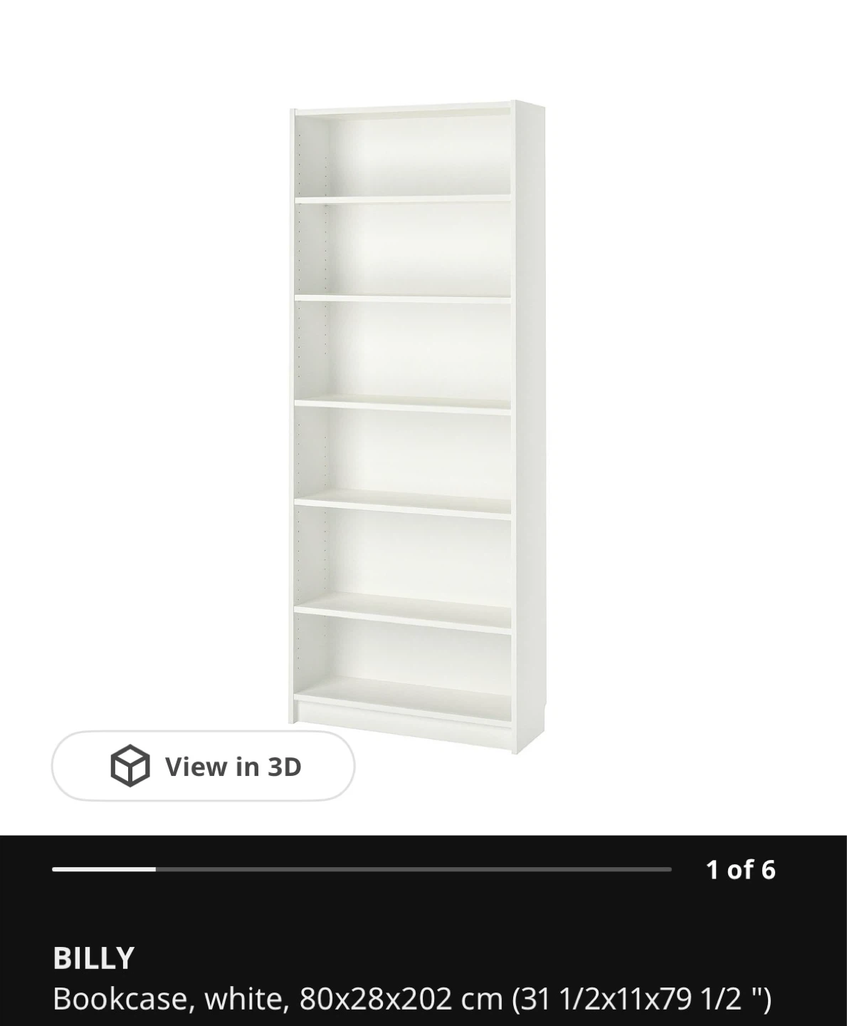 IKEA BILLY Bookcase - White
