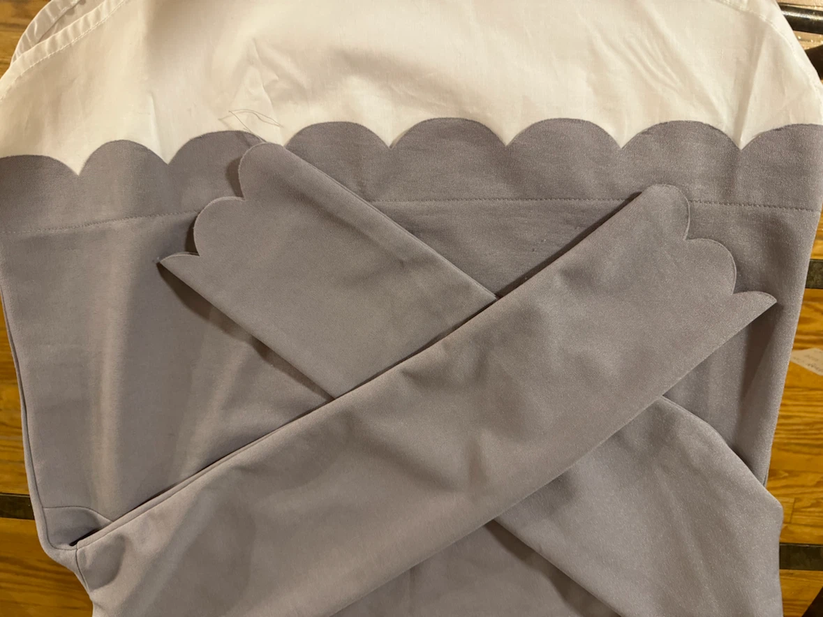 Grey and White Scalloped Dress - Size M - photo 2