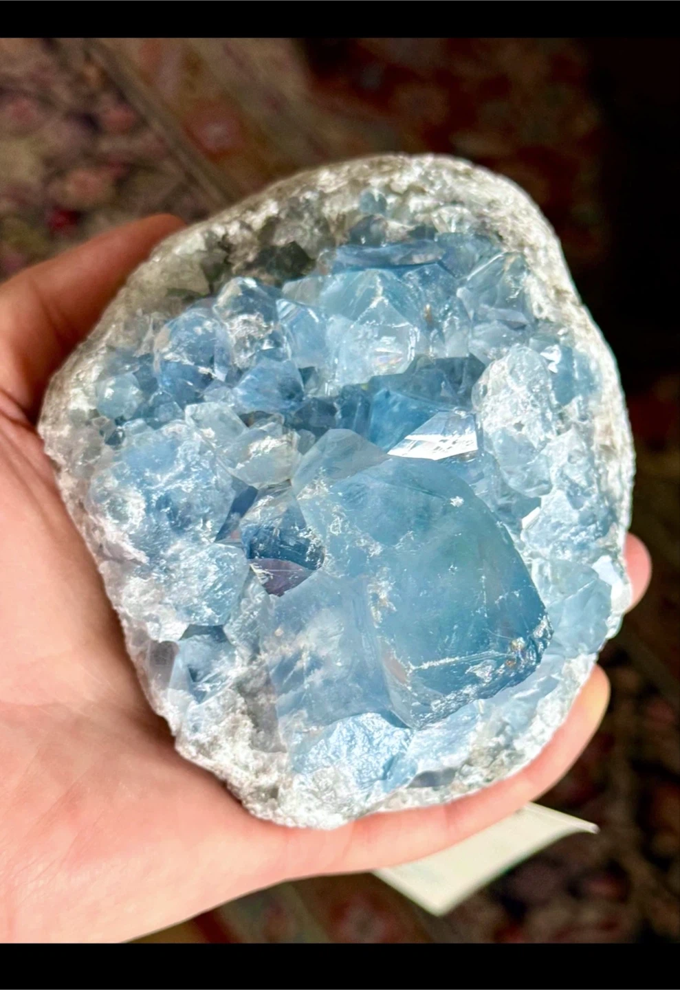 Raw Celestine/Celestite Crystal Cluster From Madagascar - photo 3