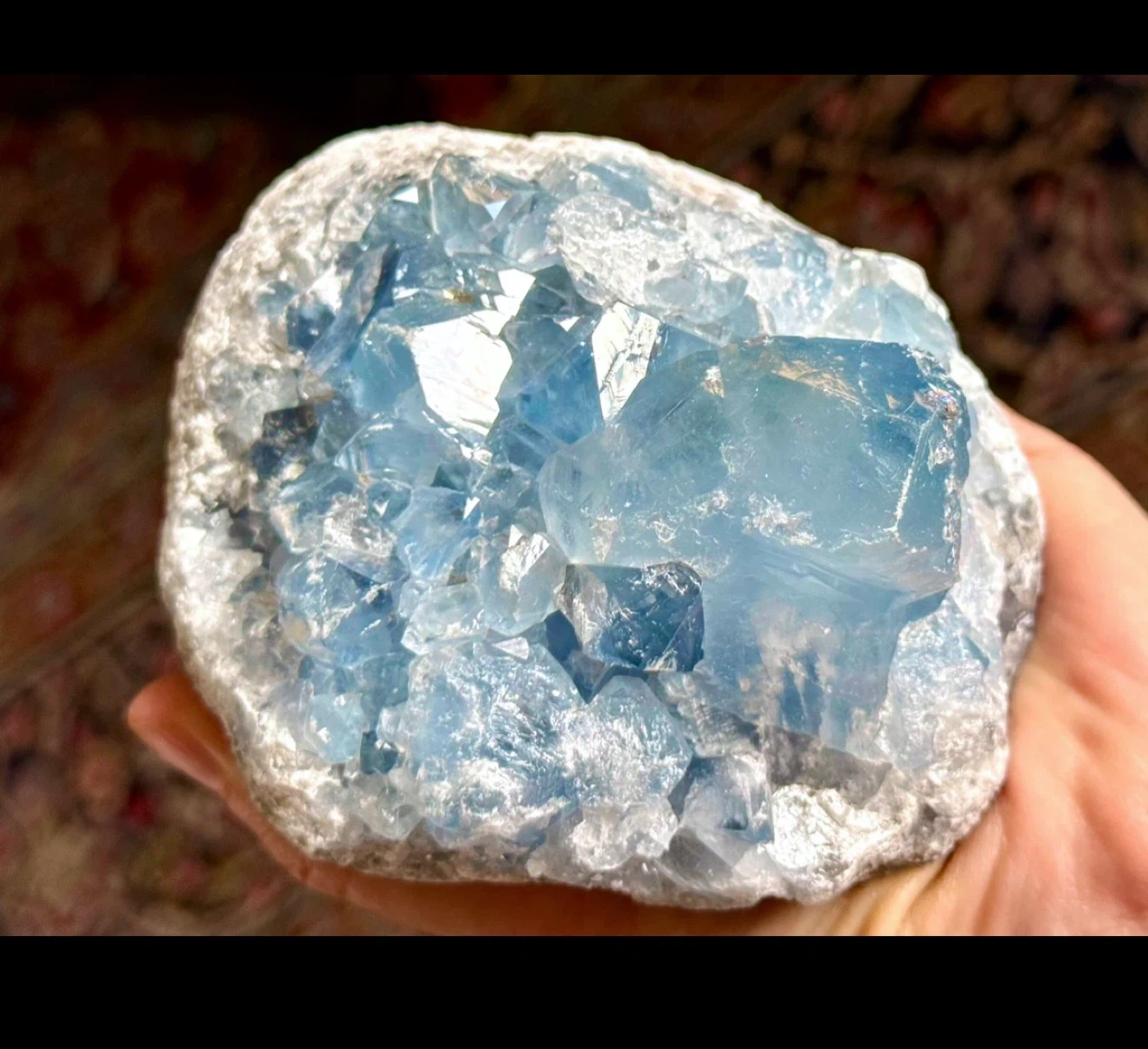 Raw Celestine/Celestite Crystal Cluster From Madagascar - photo 5