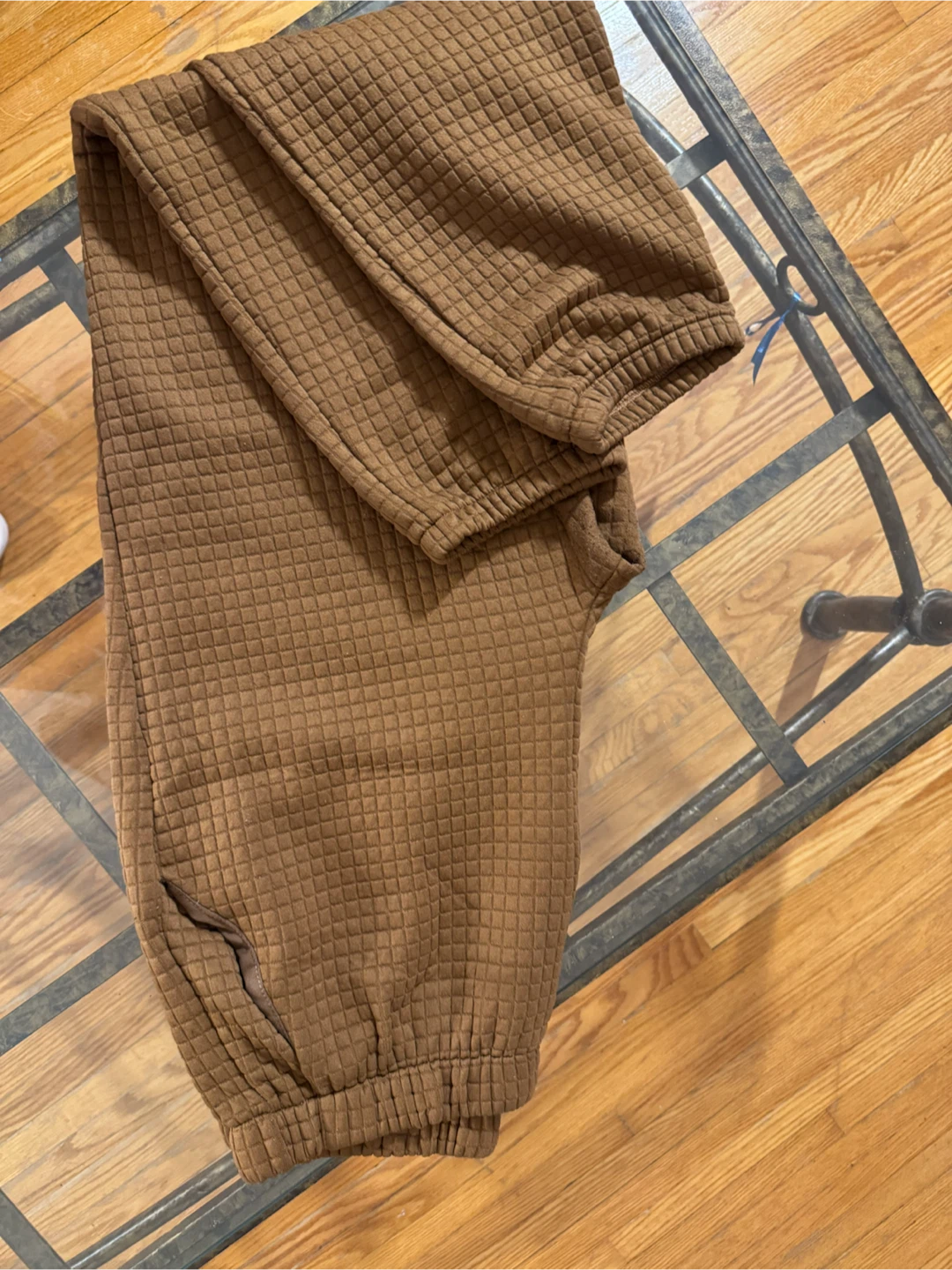 Brown Quilted Joggers