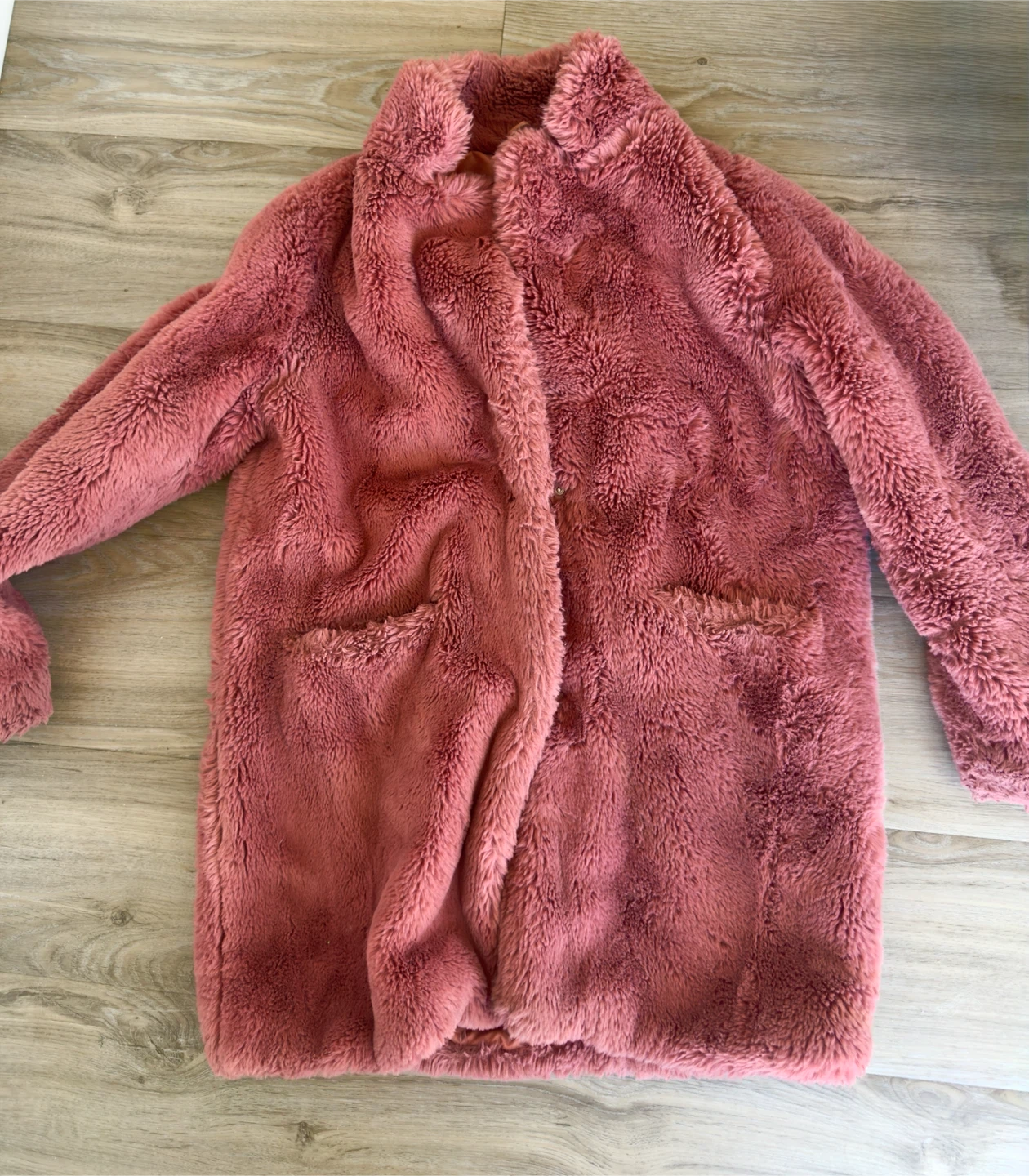 Dusty Rose Fuzzy Teddy Coat