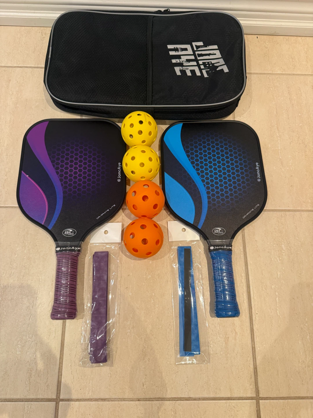 JonaAye Pickleball Paddle Set with Balls and Bag