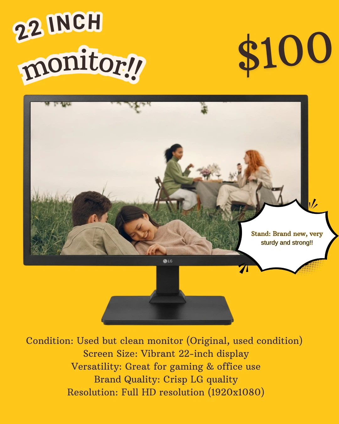 LG 22 Inch Monitor