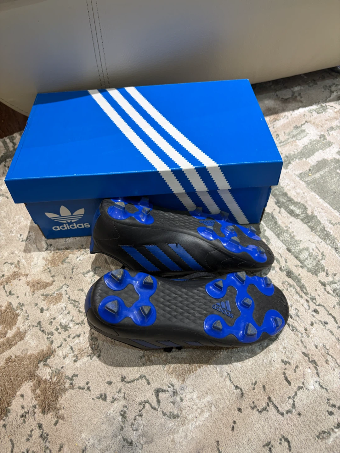 Adidas Soccer Cleats Black Blue Size 4k - photo 2