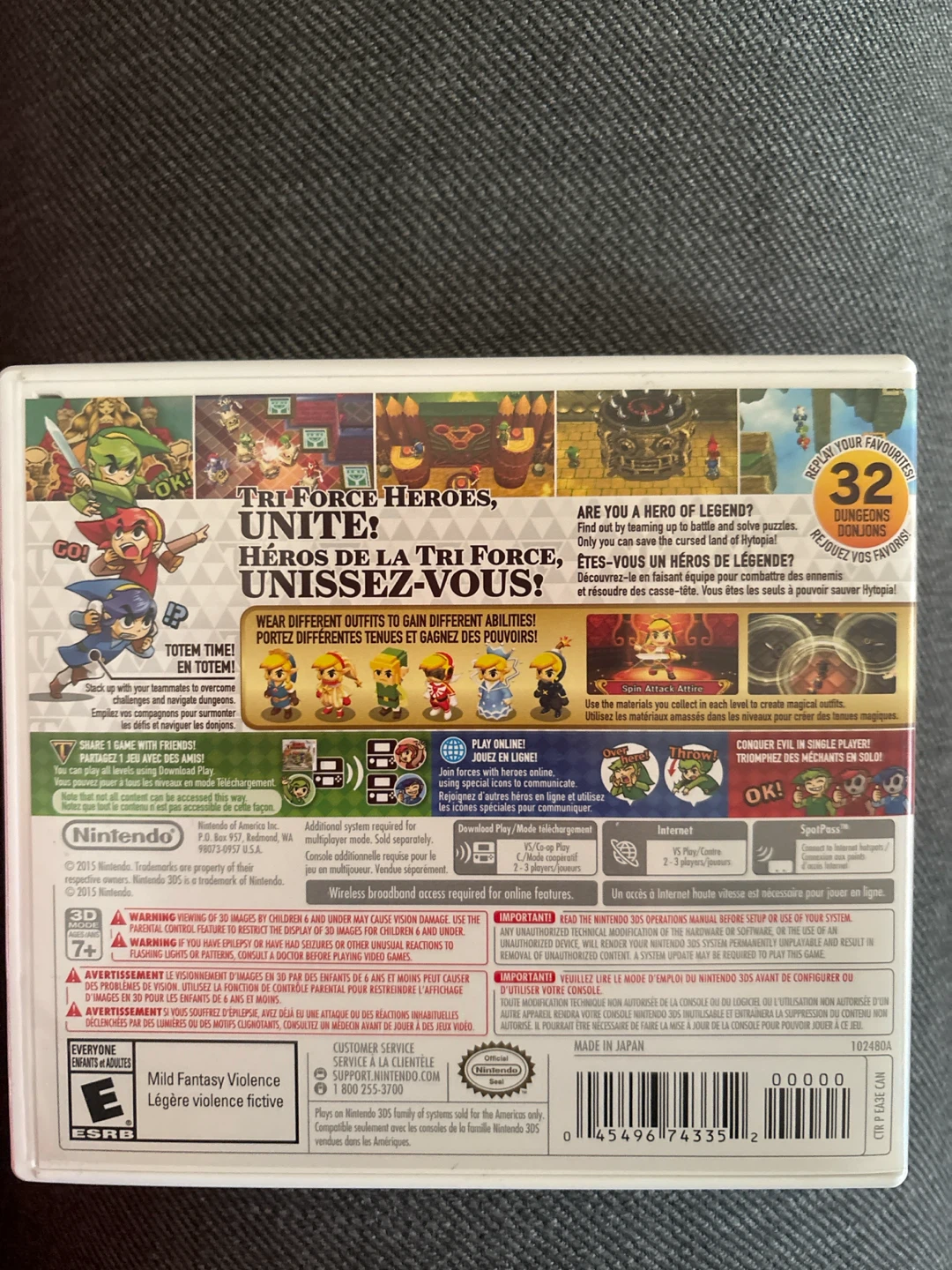 The Legend of Zelda Tri Force Heroes Nintendo 3DS Game - photo 2