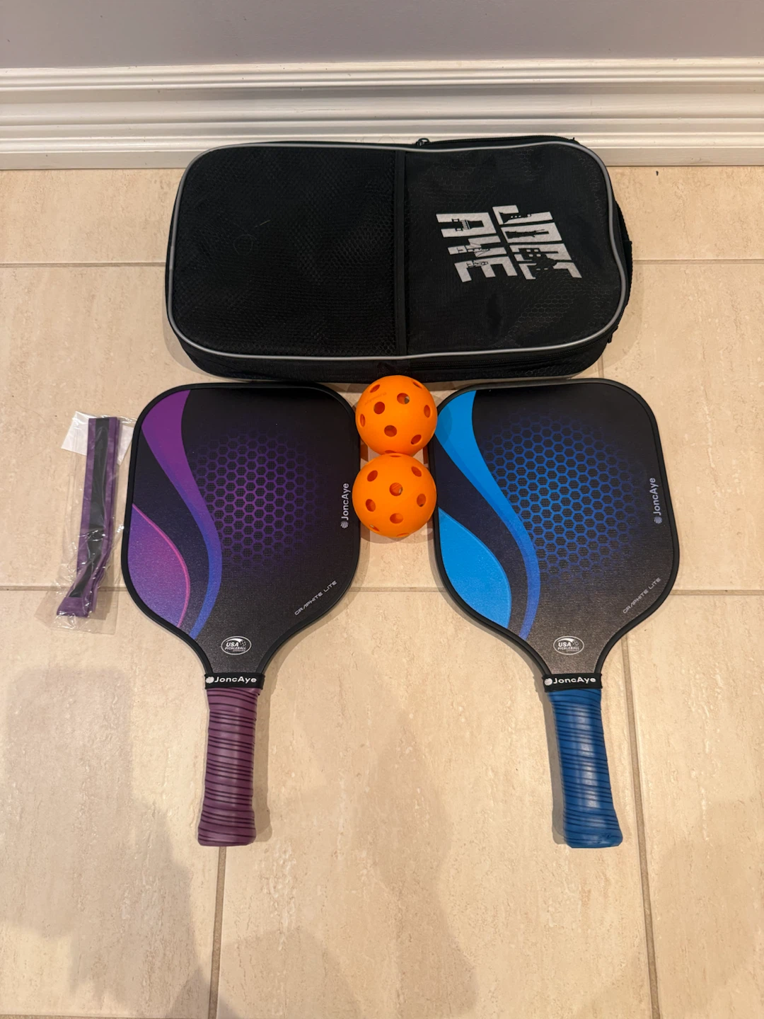Jon Aye Pickleball Paddles Set with Balls and Bag