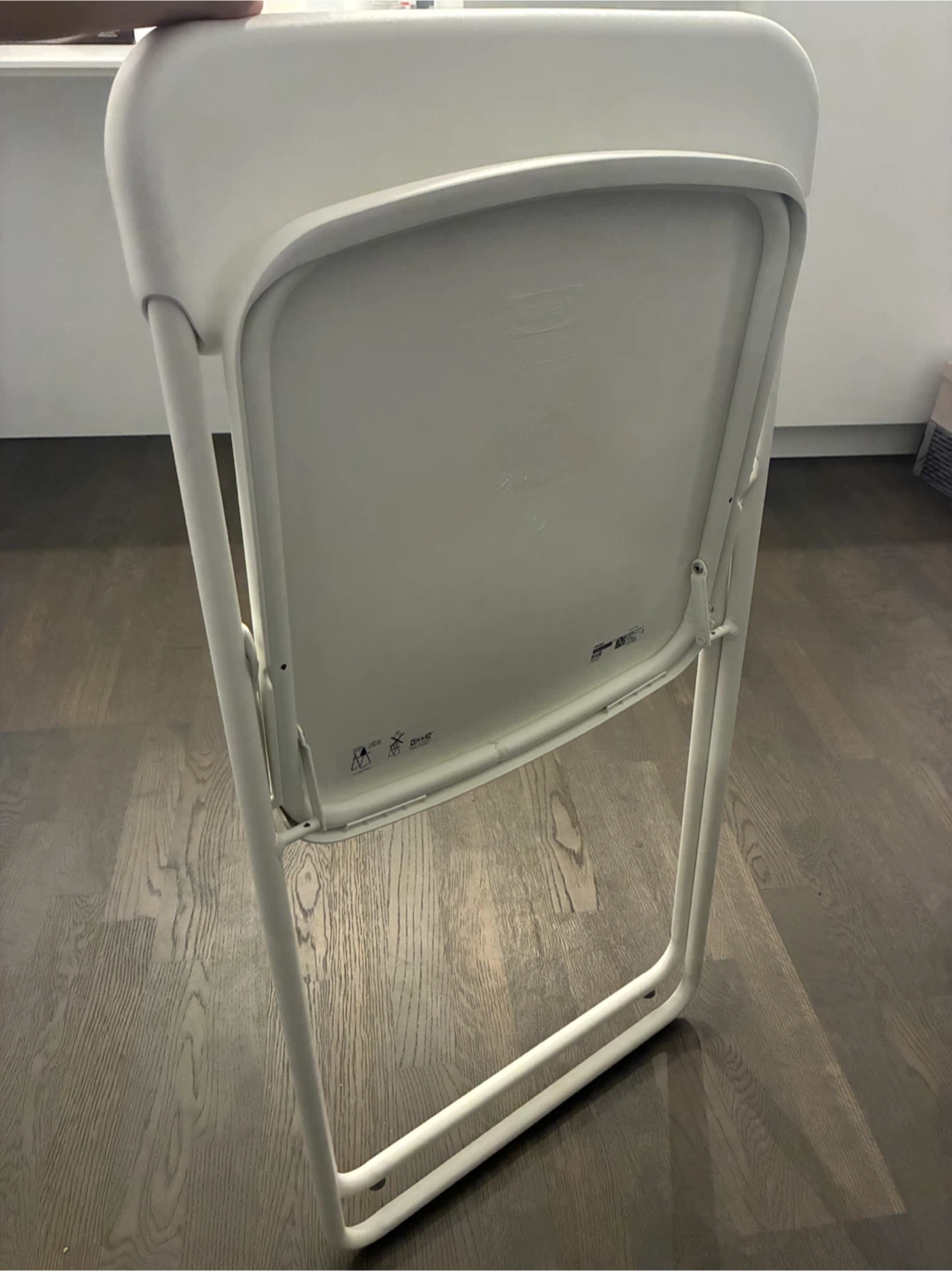 4 IKEA White Folding Chairs - photo 2