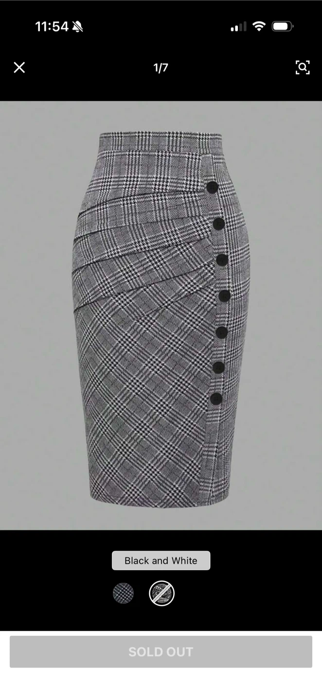 Plaid Pencil Skirt