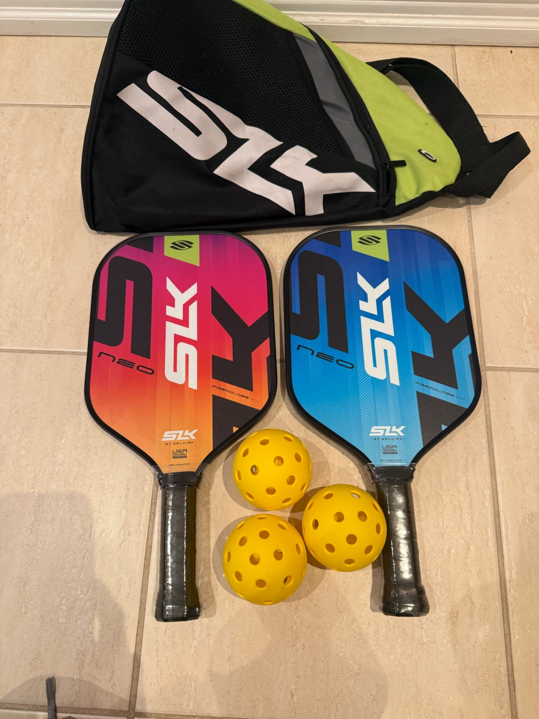 SLK Neo Pickleball Paddles with Bag and Balls