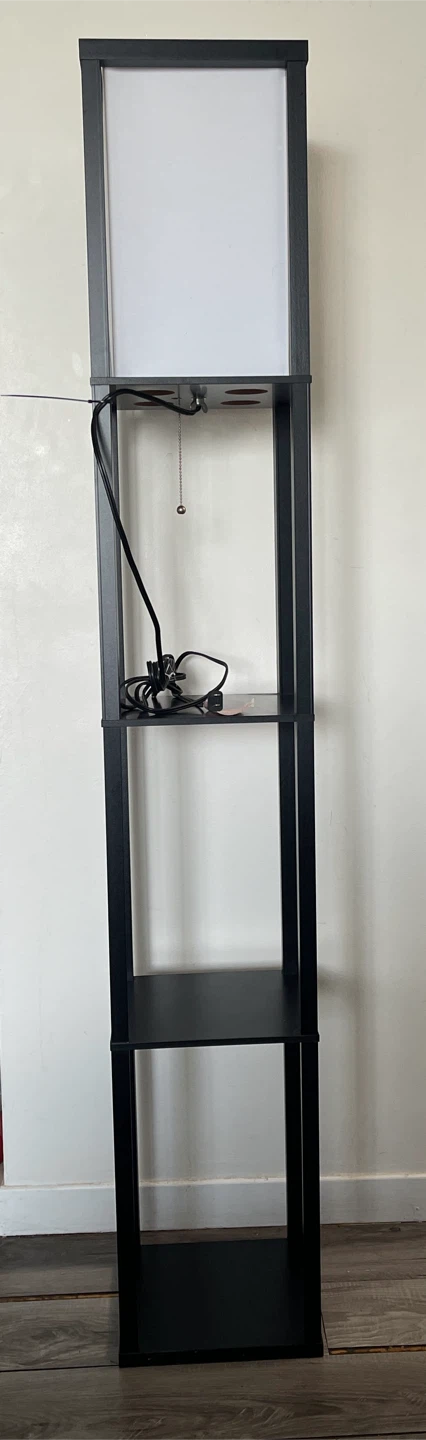 Black Floor Lamp with Shelves - photo 2