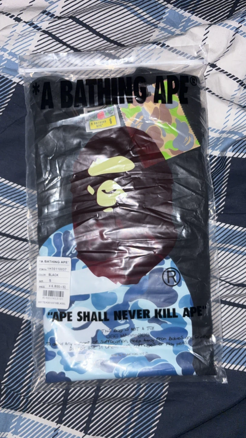 Bape Tee (Black and Blue) Small