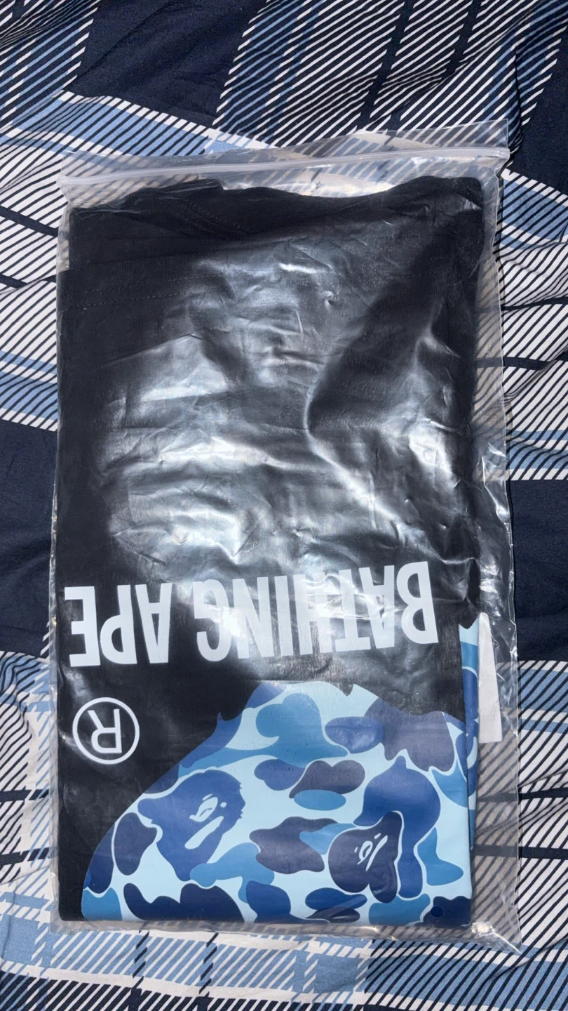 Bape Tee (Black and Blue) Small - photo 2