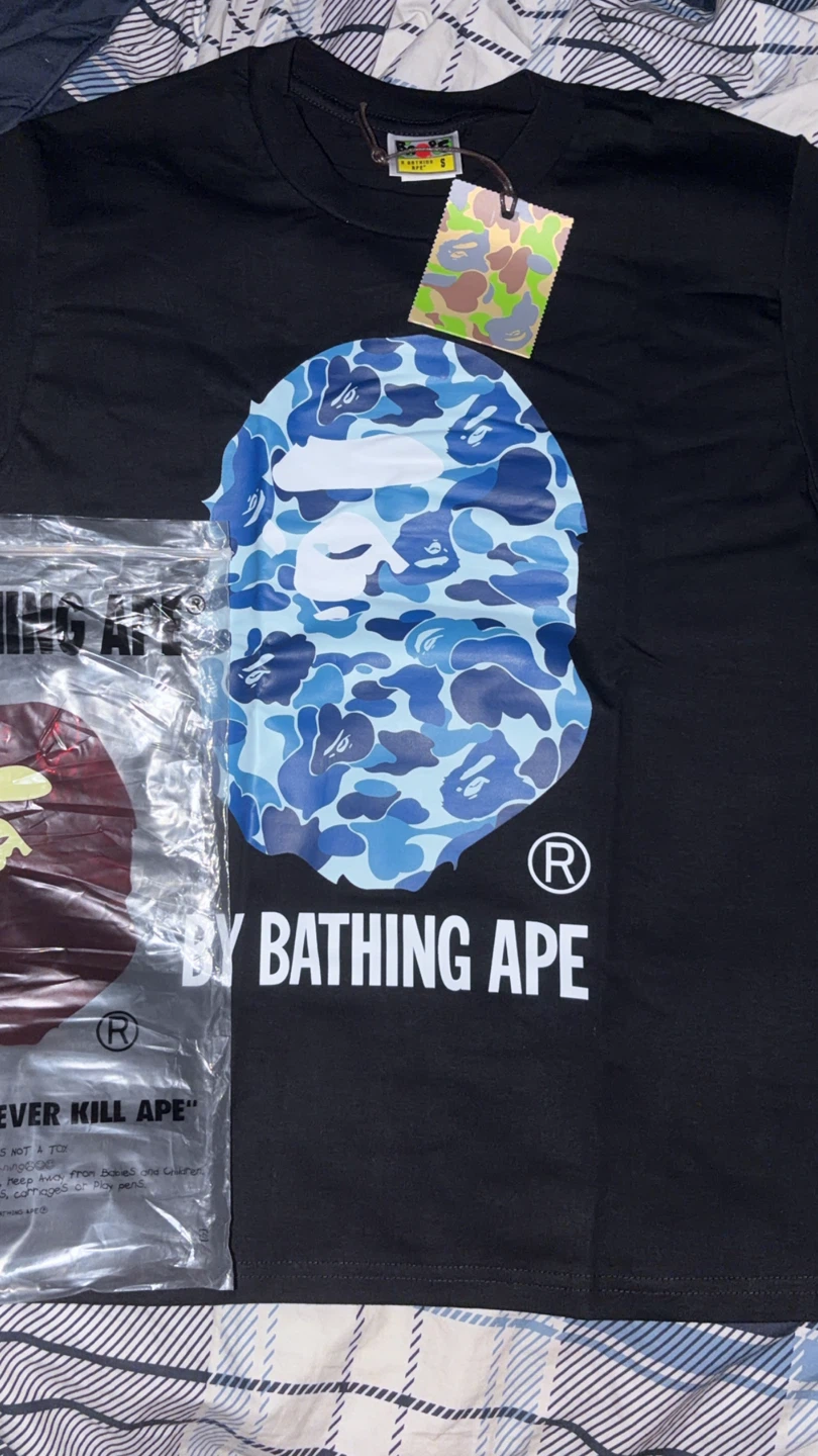 Bape Tee (Black and Blue) Small - photo 3