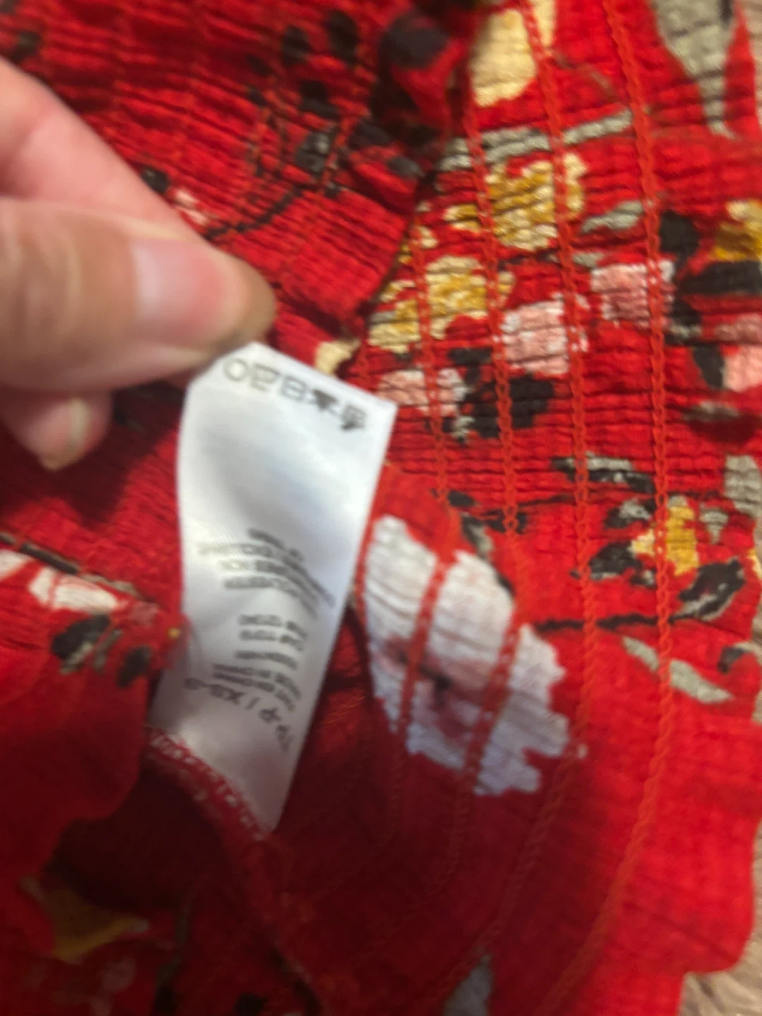 Dynamite Red Floral Smocked Off-Shoulder Top - photo 3