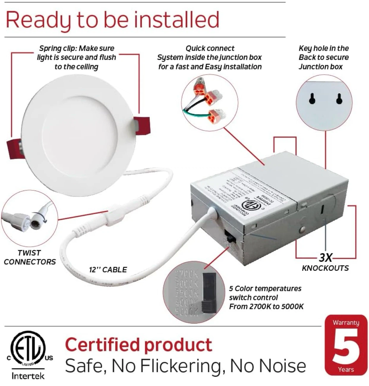 6 UltraSlim 3" LED Recessed Dimmable Lights - photo 3