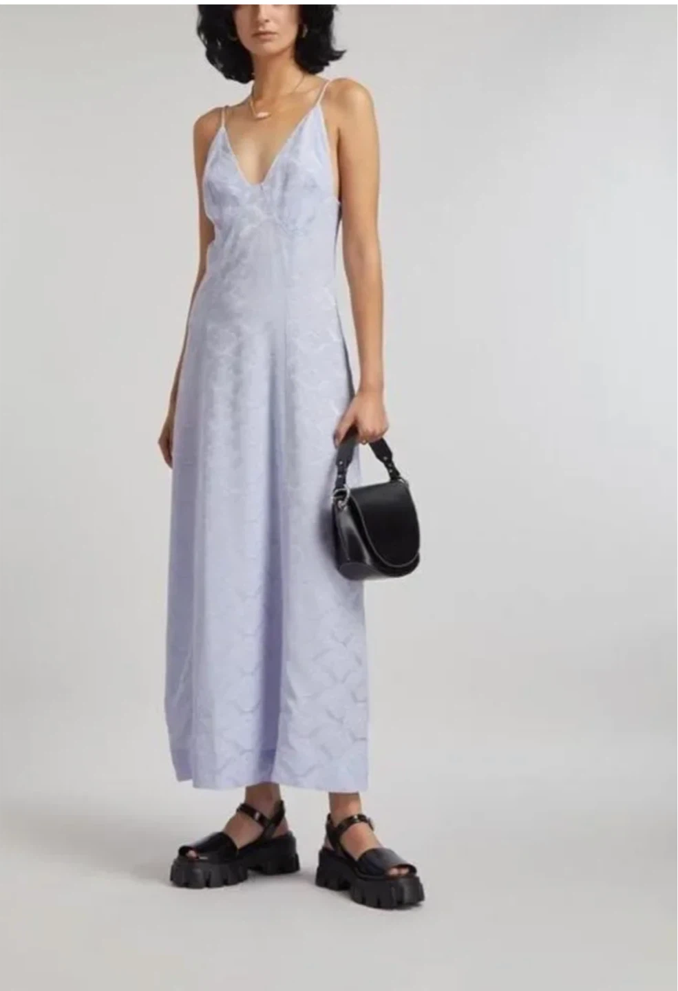 GANNI Floral Jacquard Slip Dress