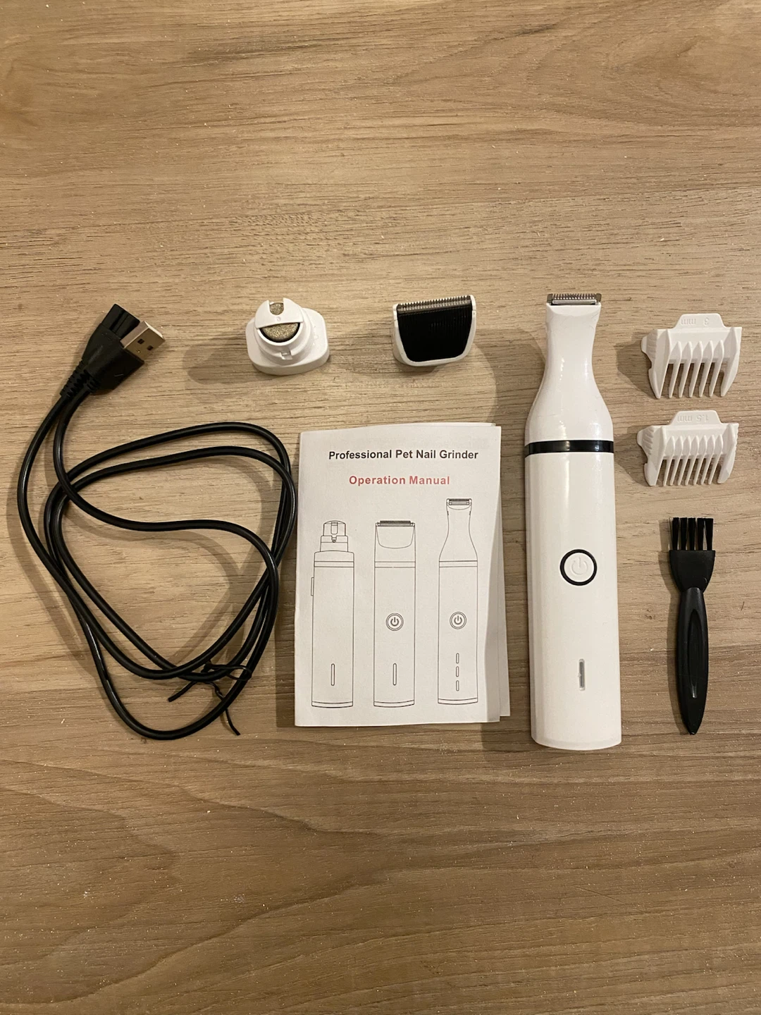 3-in-1 White Cordless Pet Nail Grinder Hair Trimmer Grooming Kit - photo 2