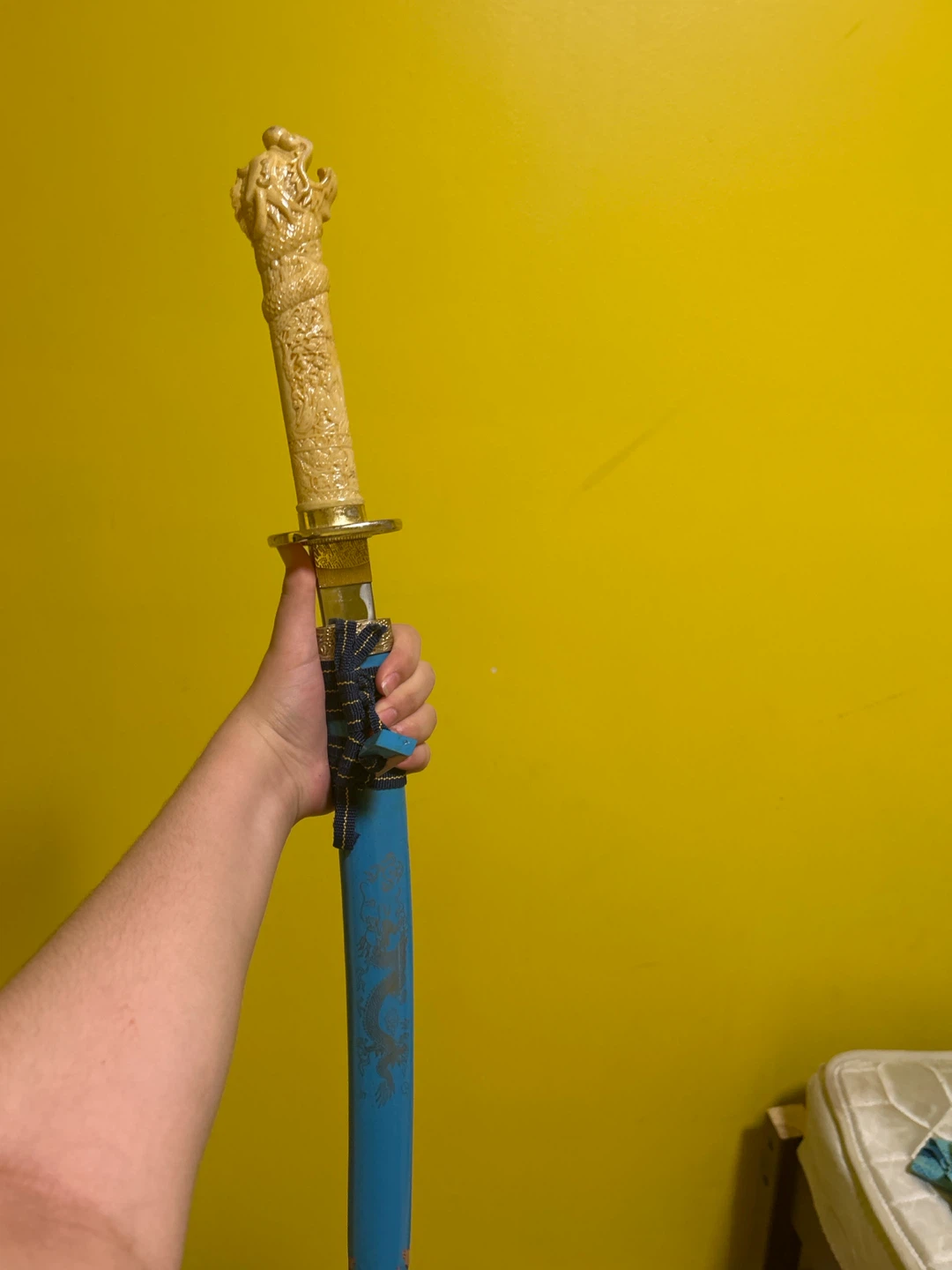 Decorative blue  Katana Sword with Dragon Hilt