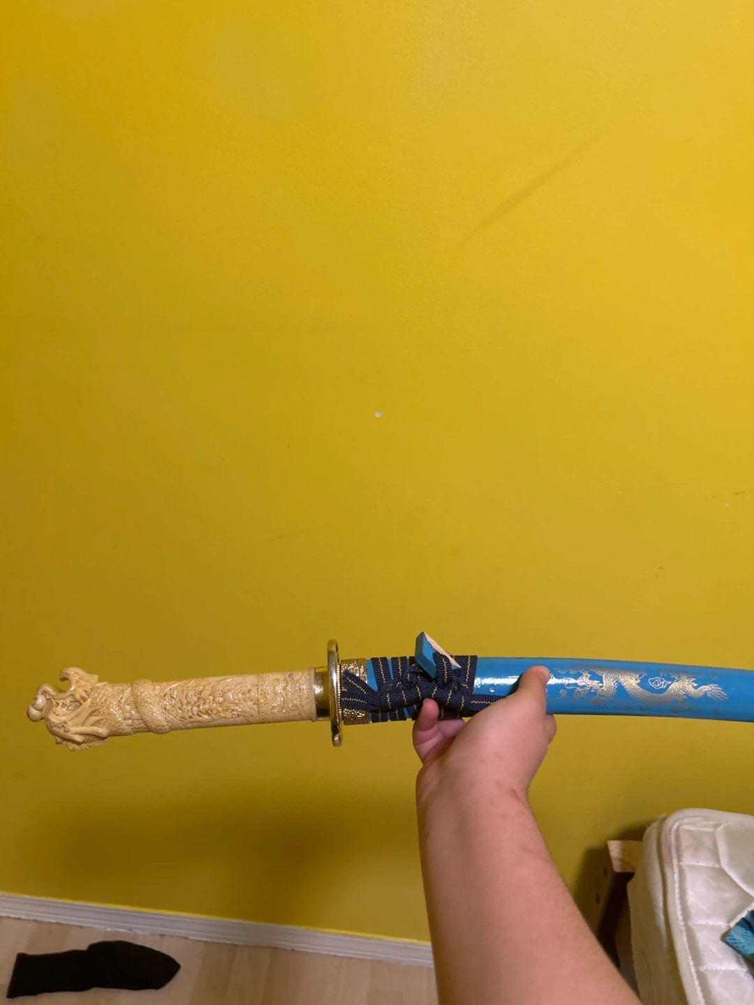 Decorative blue  Katana Sword with Dragon Hilt - photo 3