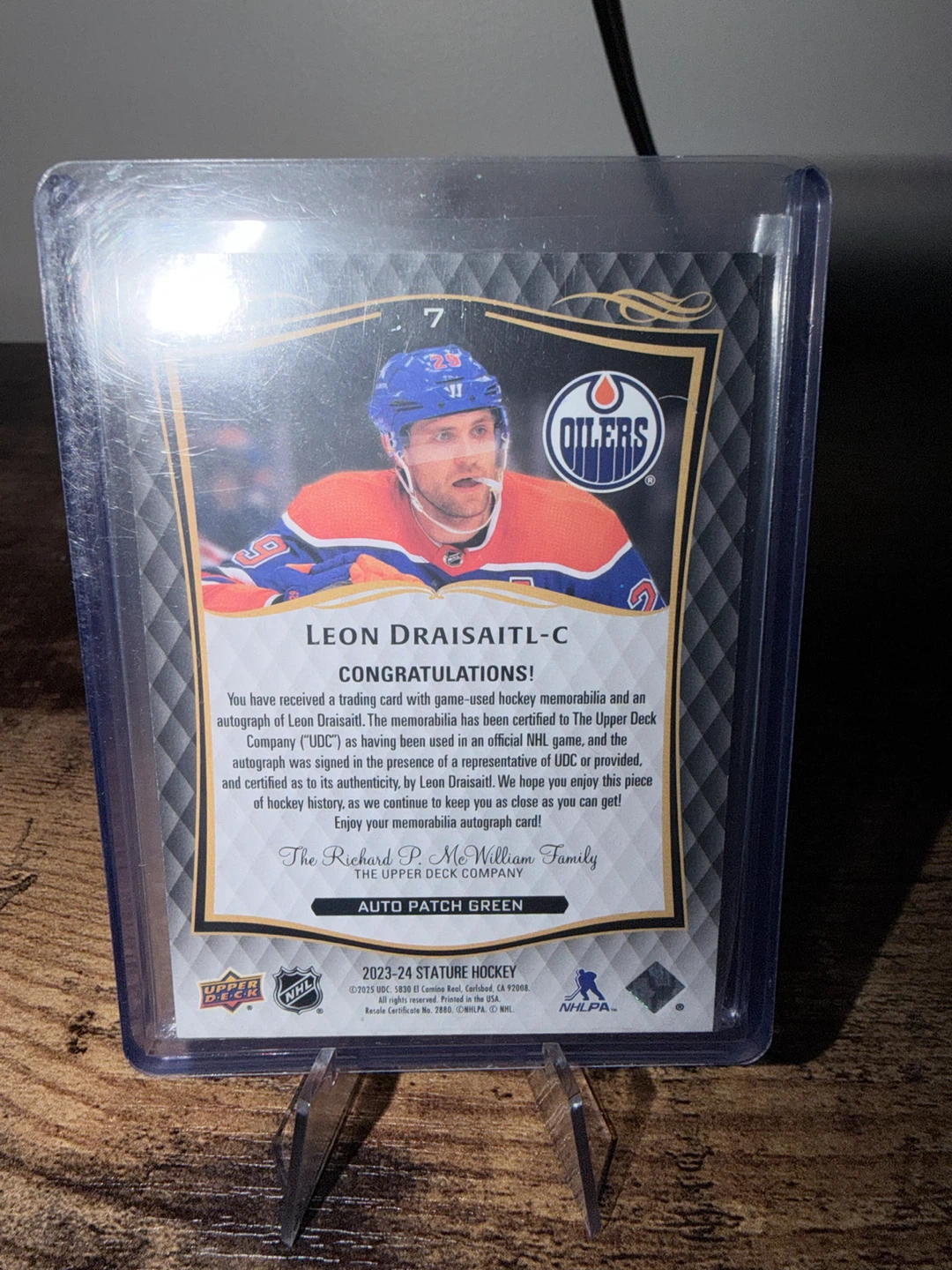 2023-24 Upper Deck Stature Hockey Card - Leon Draisaitl - photo 2