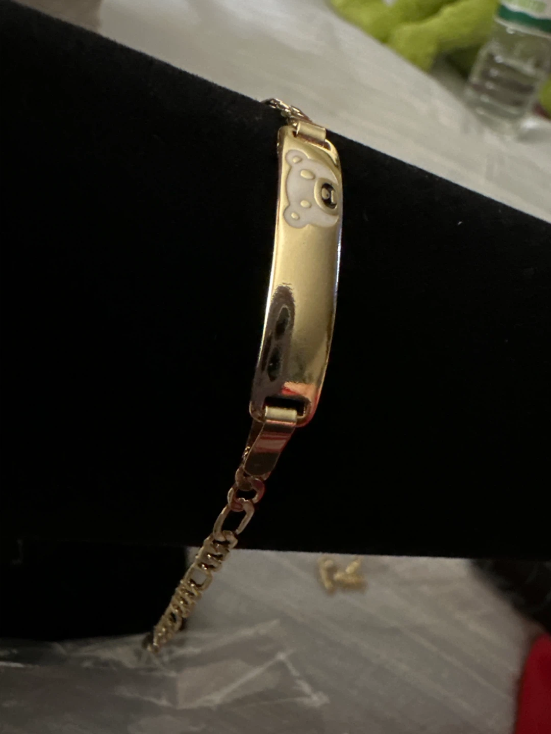Gold laminated Baby Bracelet with Bear Charm - photo 2