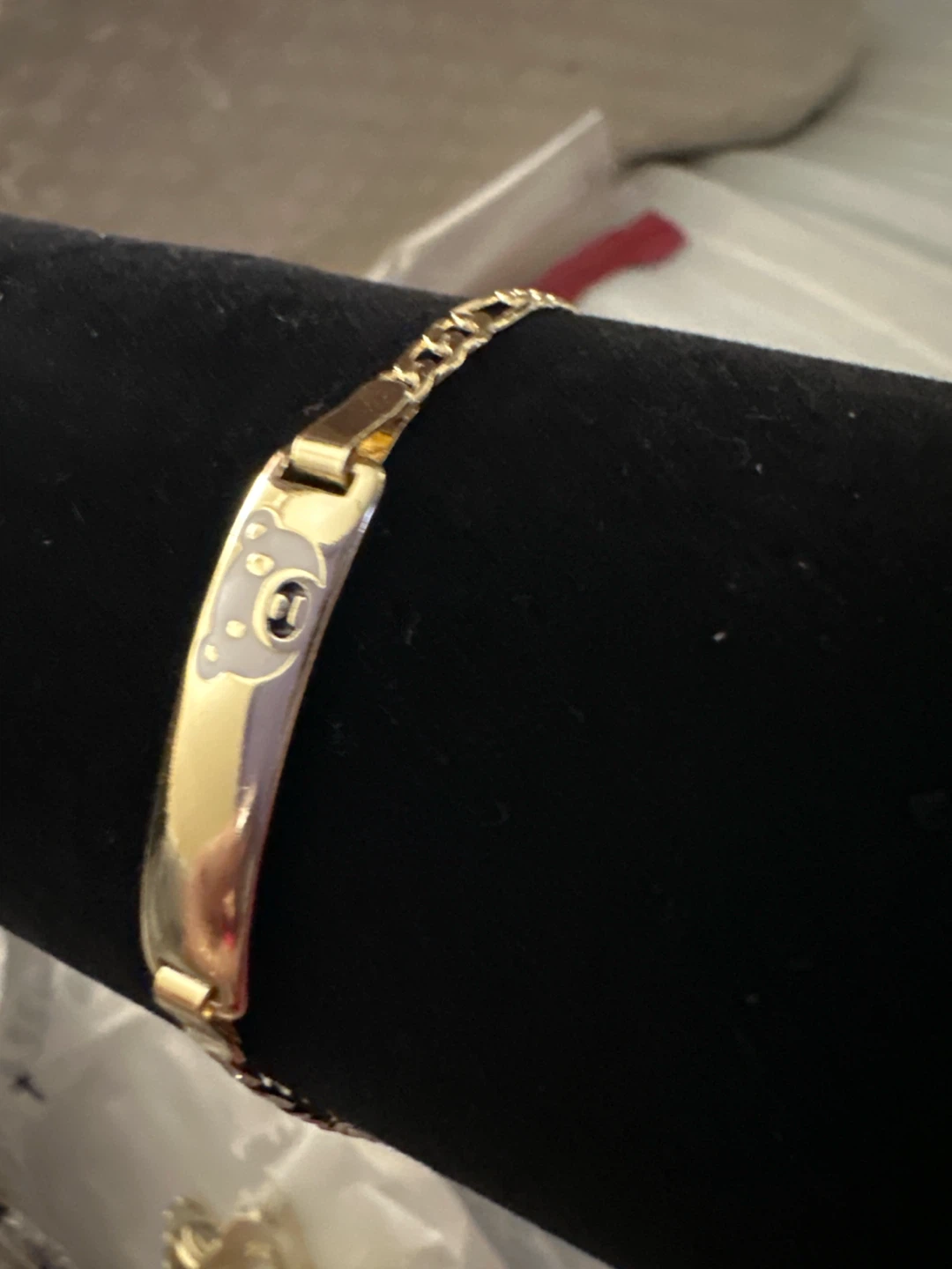Gold laminated Baby Bracelet with Bear Charm - photo 3