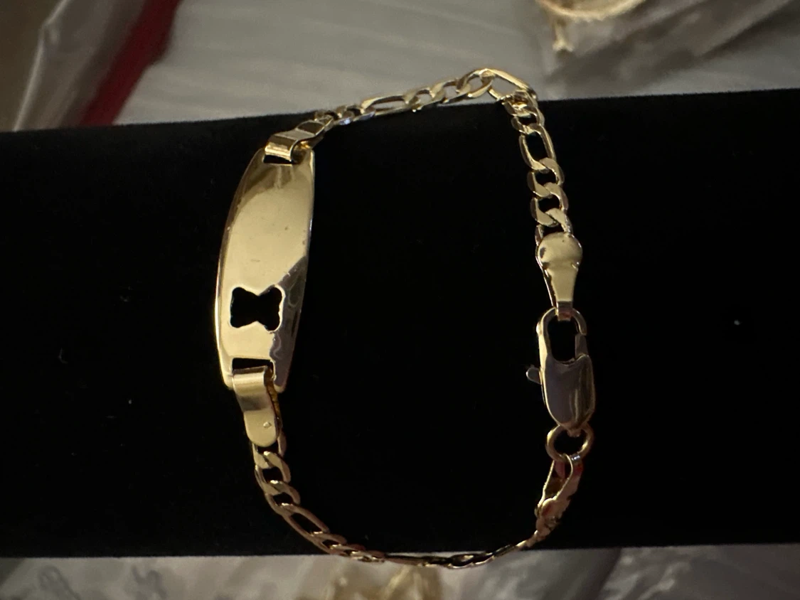 14k Gold laminated Bracelet with Butterfly Cutout - photo 2