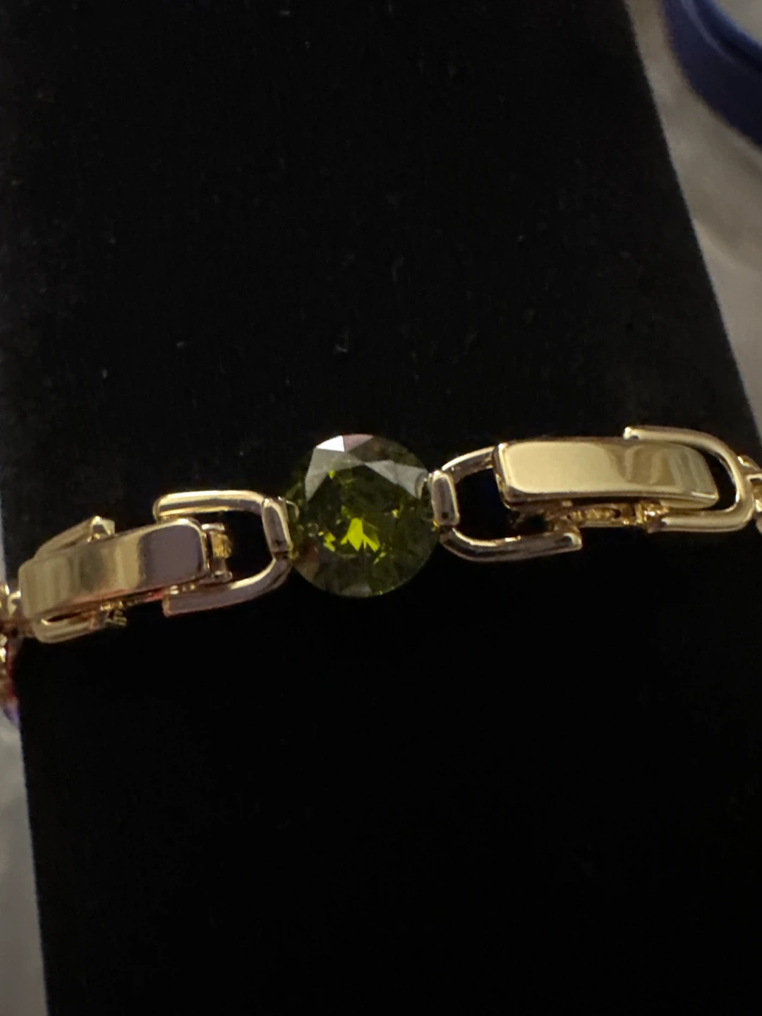 Gold-laminated tennis bracelet with colorful gemstones - photo 3