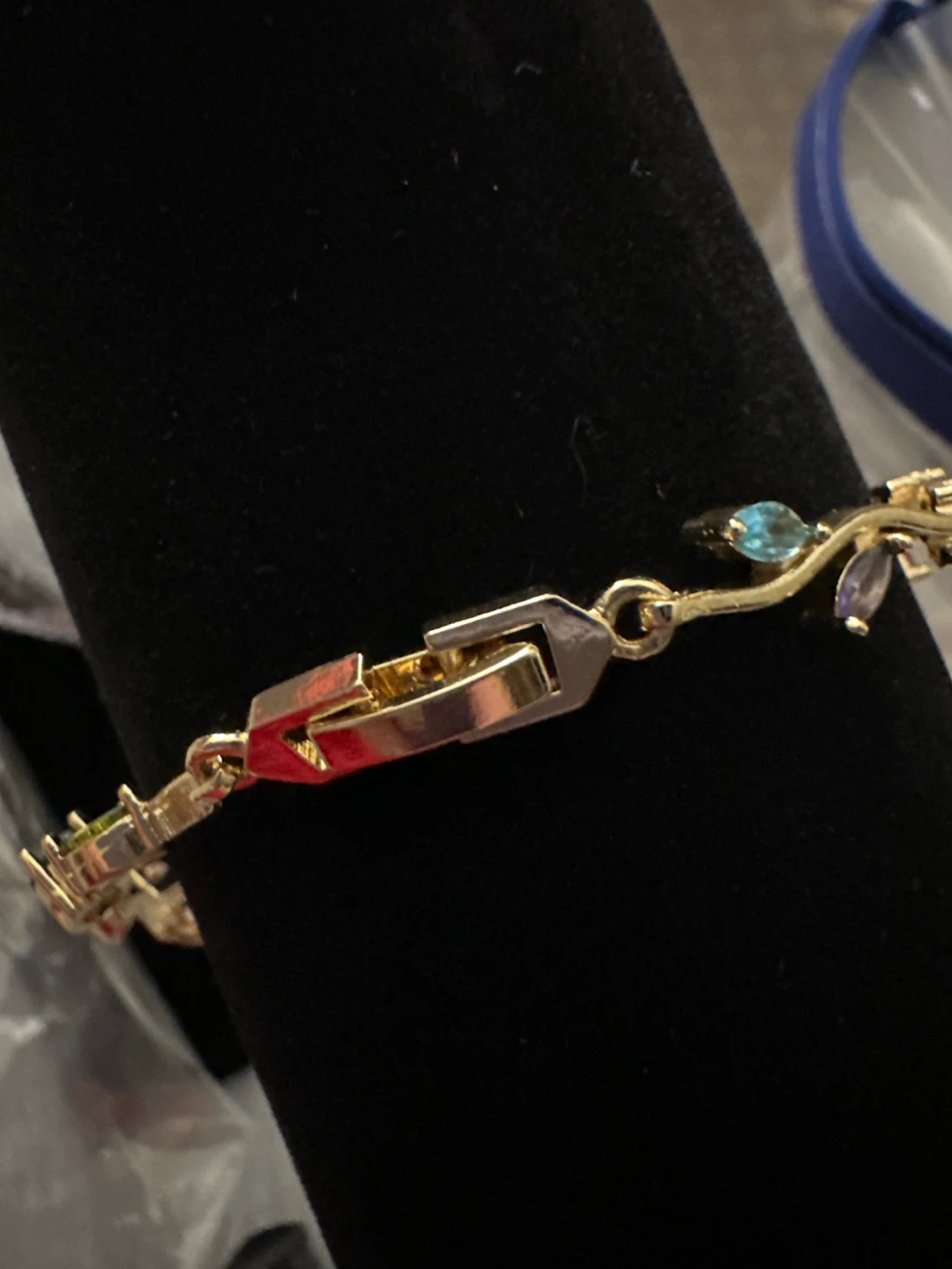 14kGold-laminated Multicolor Gemstone Leaf Bracelet - photo 2